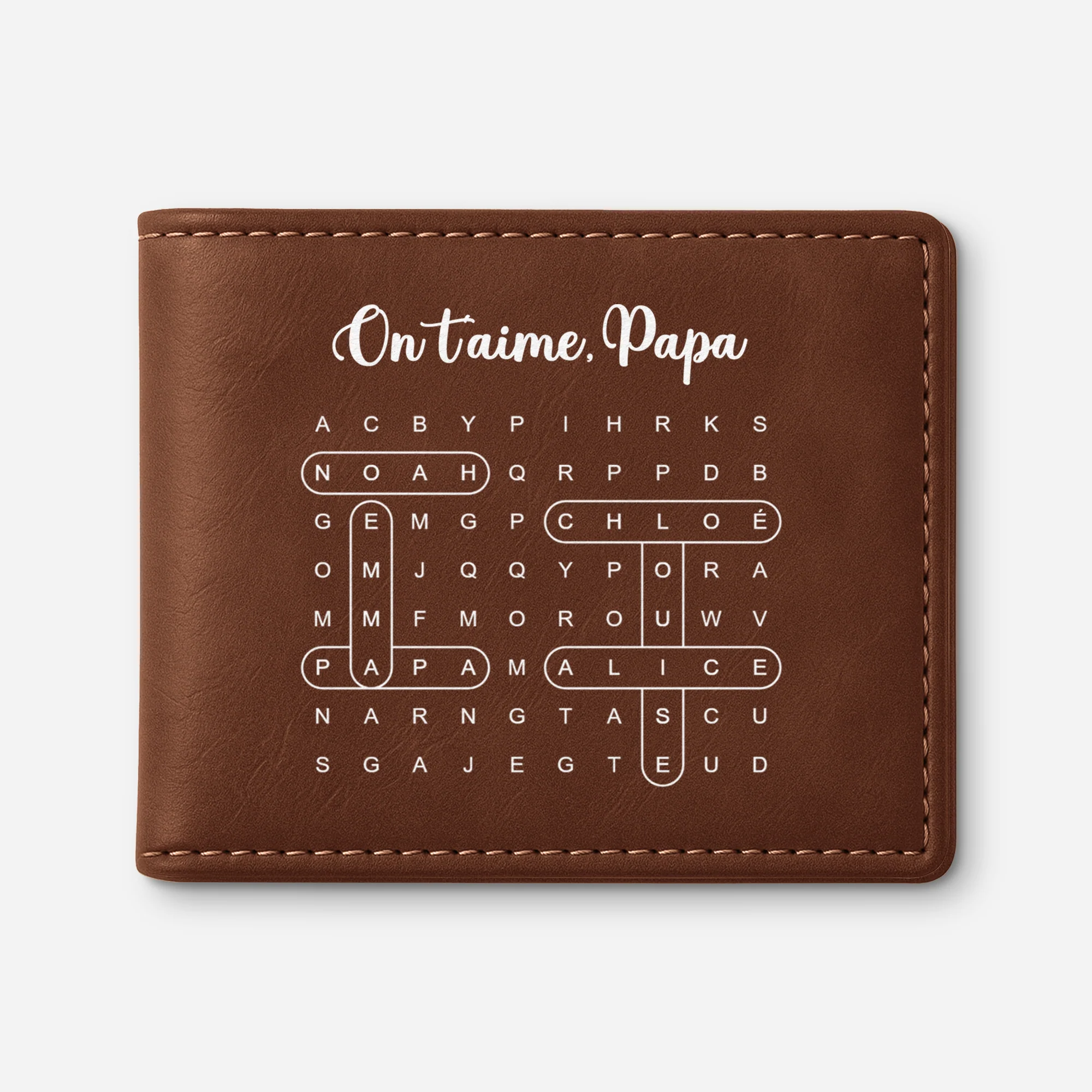 Portefeuille Homme Personnalisé Prénom - Cadeau Papa Et Papy