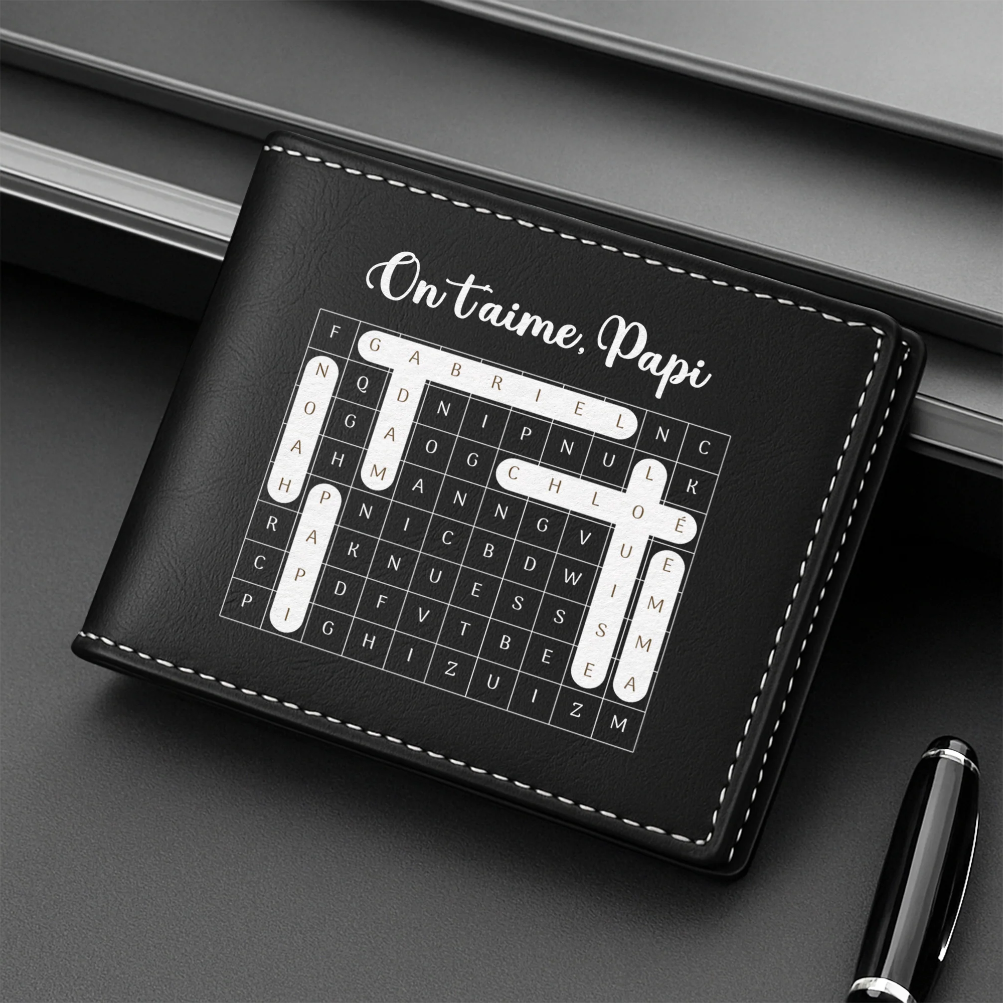 Portefeuille Homme Personnalisé Prénom - Cadeau Papa Et Papy - Image 2