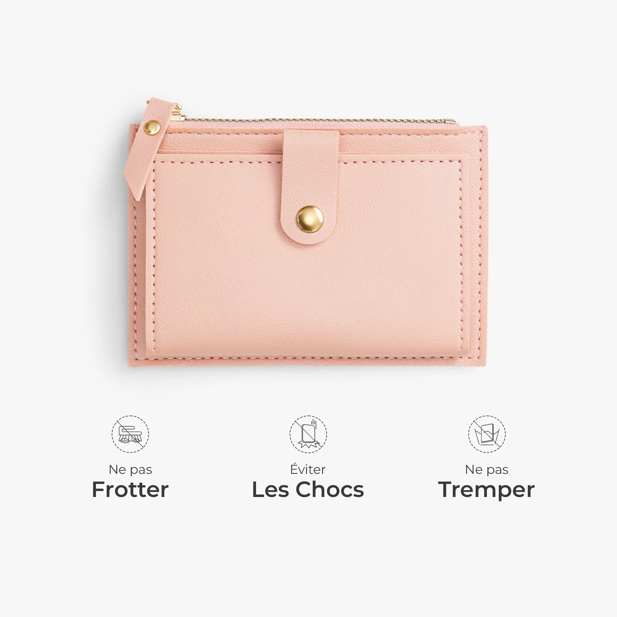 Portefeuille Femme Zippé Personnalisé - Cadeau Avec Prénom Et Dessin Fleur - Image 4