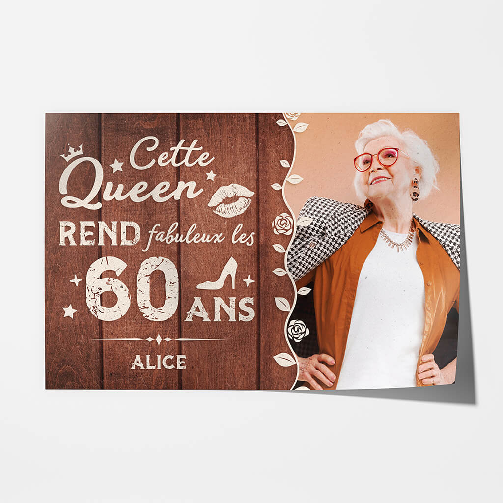 Affiche anniversaire personnalisée 60 ans– Queen fabuleuse