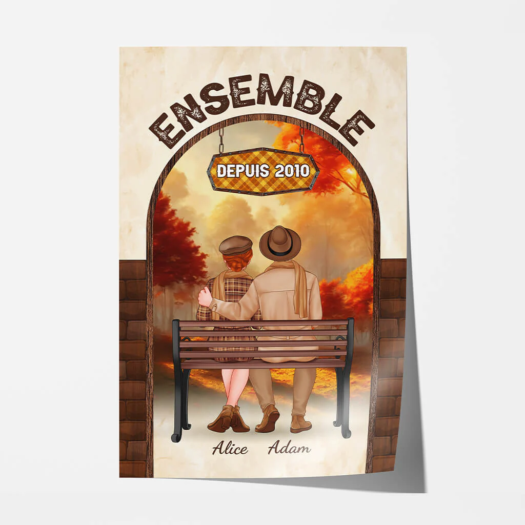 Poster Couple Personnalisé - Ensemble Depuis Automne