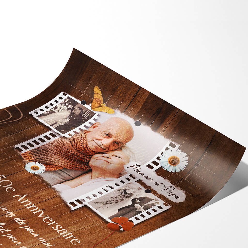 Poster Mariage Personnalisés - Maman & Papa, Joyeux Anniversaire De Mariage - Image 2