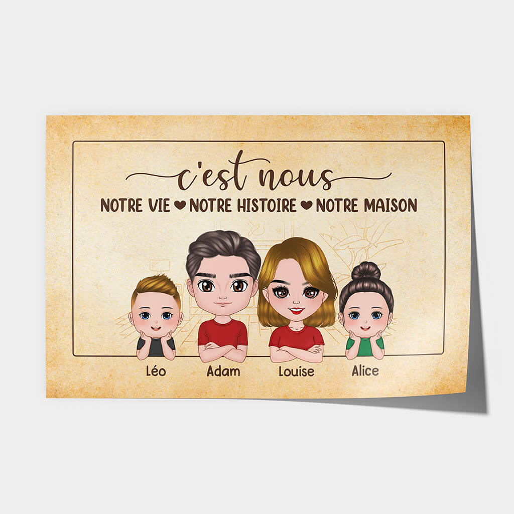 Poster Personnalisé Famille - Notre Vie Notre Histoire Notre Maison