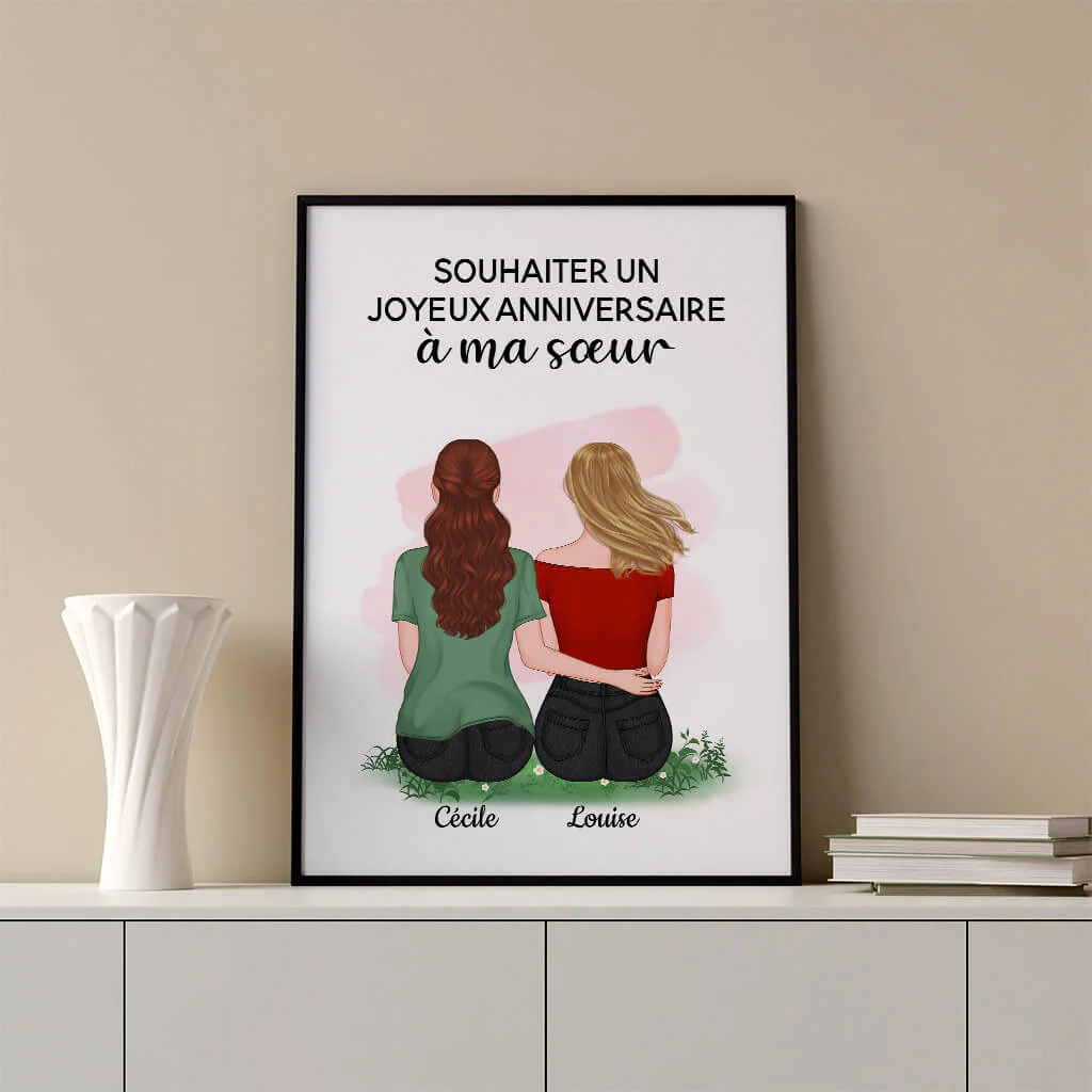 Joyeux anniversaire ma sœur texte – Poster personnalisé - Image 3