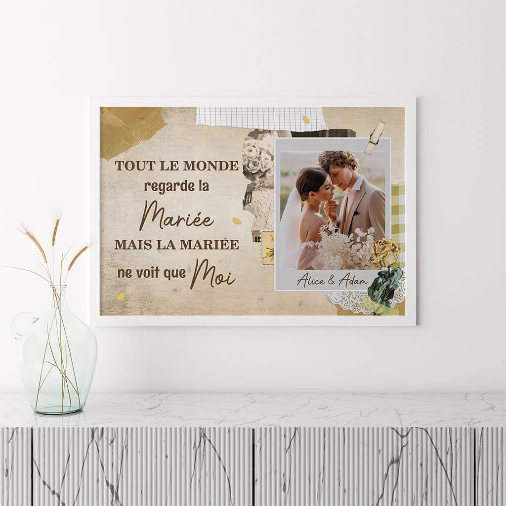 Poster Pas Cher Personnalisé Mariage - Tout Le Monde Regarde La Mariée - Image 3