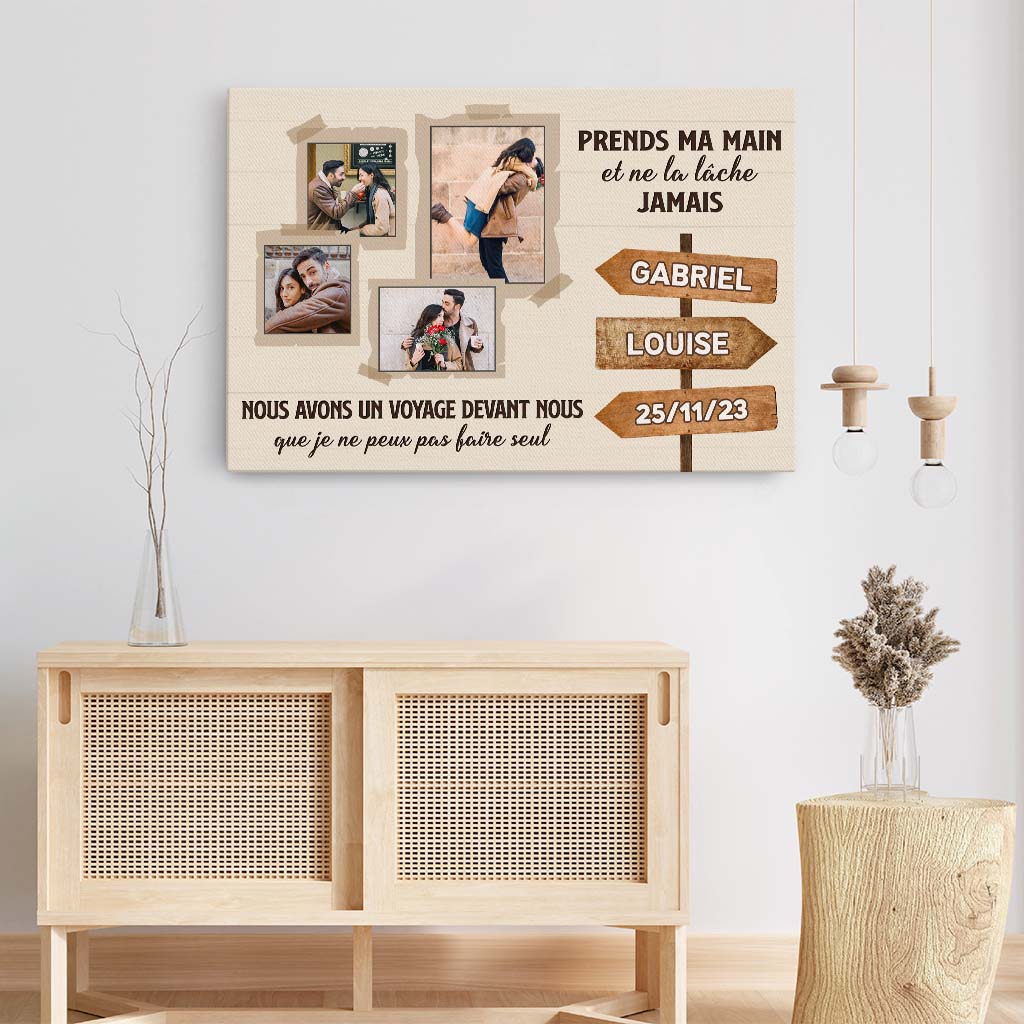 Prends Ma Main Et Ne La Lâche Jamais - Toile Personnalisée Photo - Image 3
