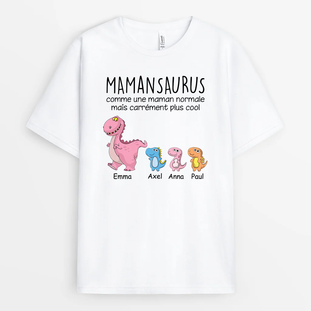 T Shirt Personnalisé Fete Des Grand Mere - MamieSaurus - Image 2