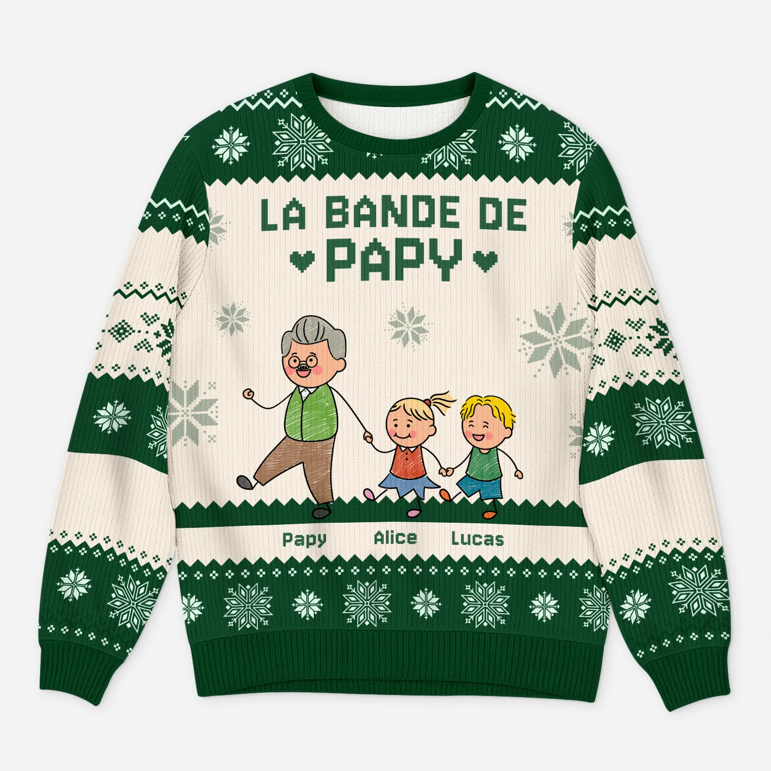 Pull de Noël Personnalisable - La Bande de Papy