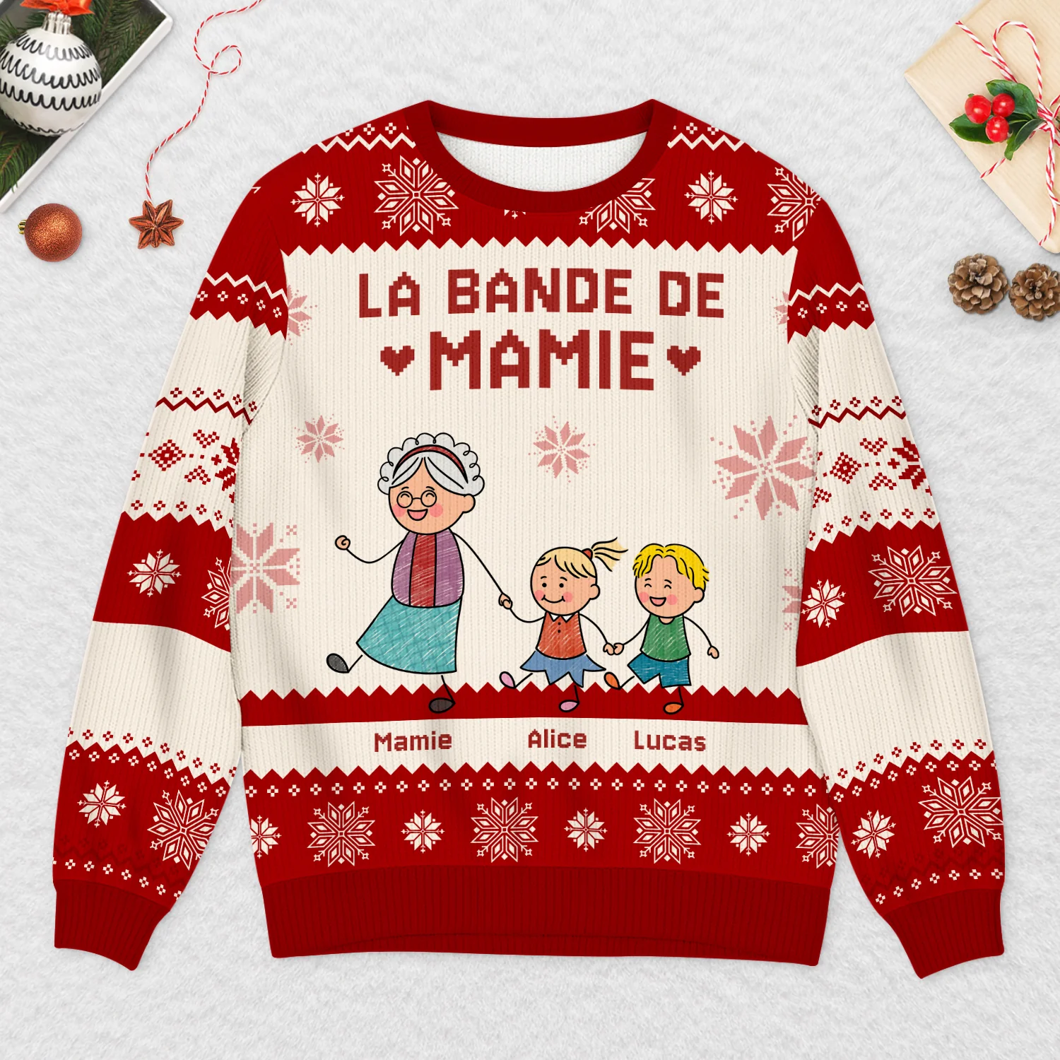 Pull de Noël Personnalisable - La Bande de Papy - Image 2