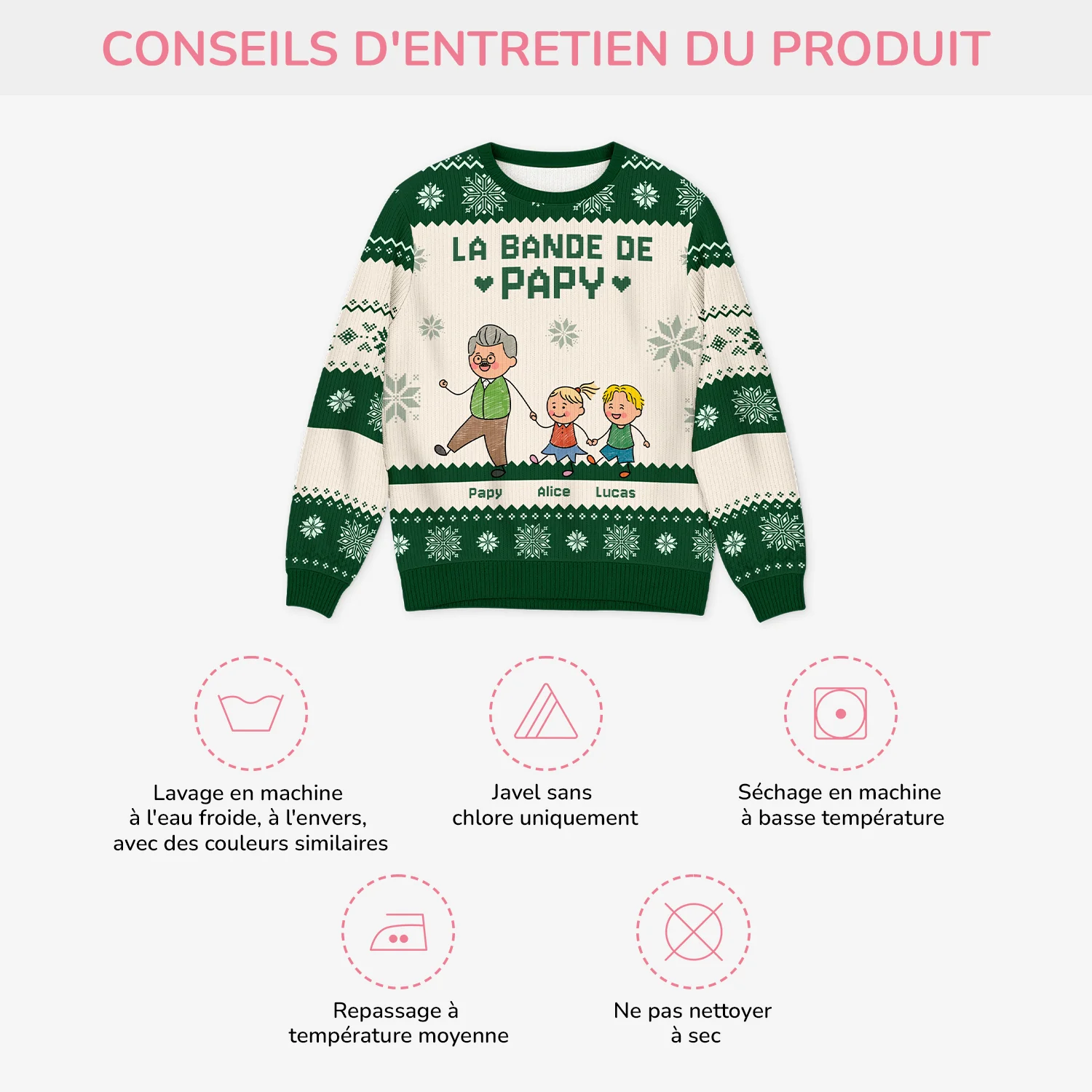 Pull de Noël Personnalisable - La Bande de Papy - Image 4