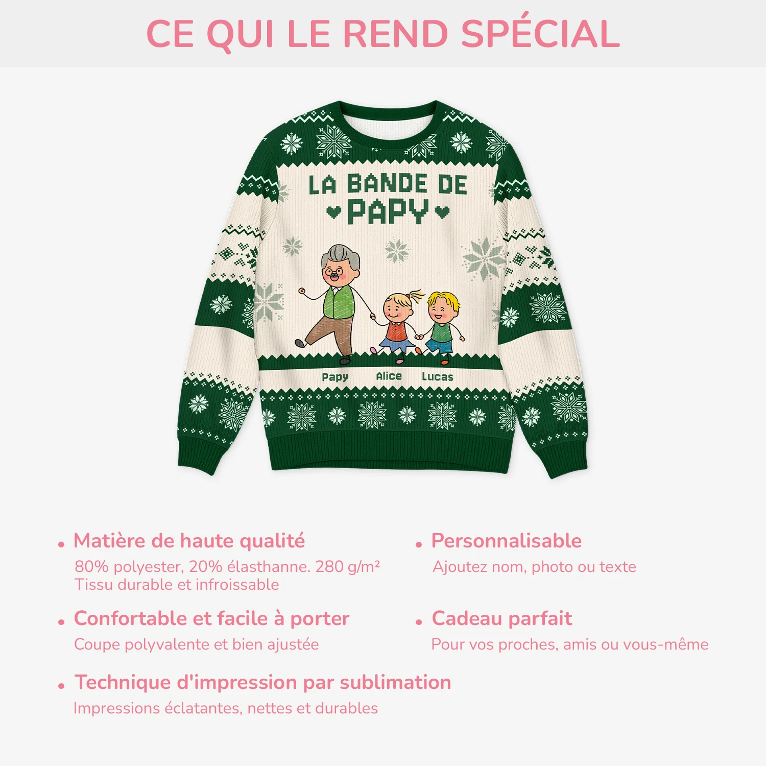 Pull de Noël Personnalisable - La Bande de Papy - Image 5