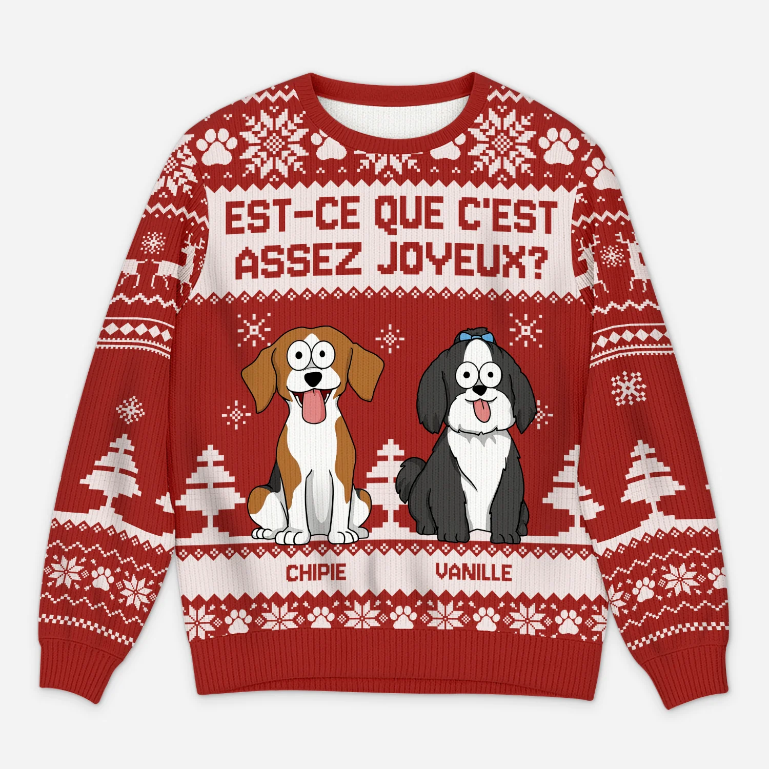 Pull Moche De Noël Personnalisé Chien Drôle - Est-ce Que C'est Assez Joyeux