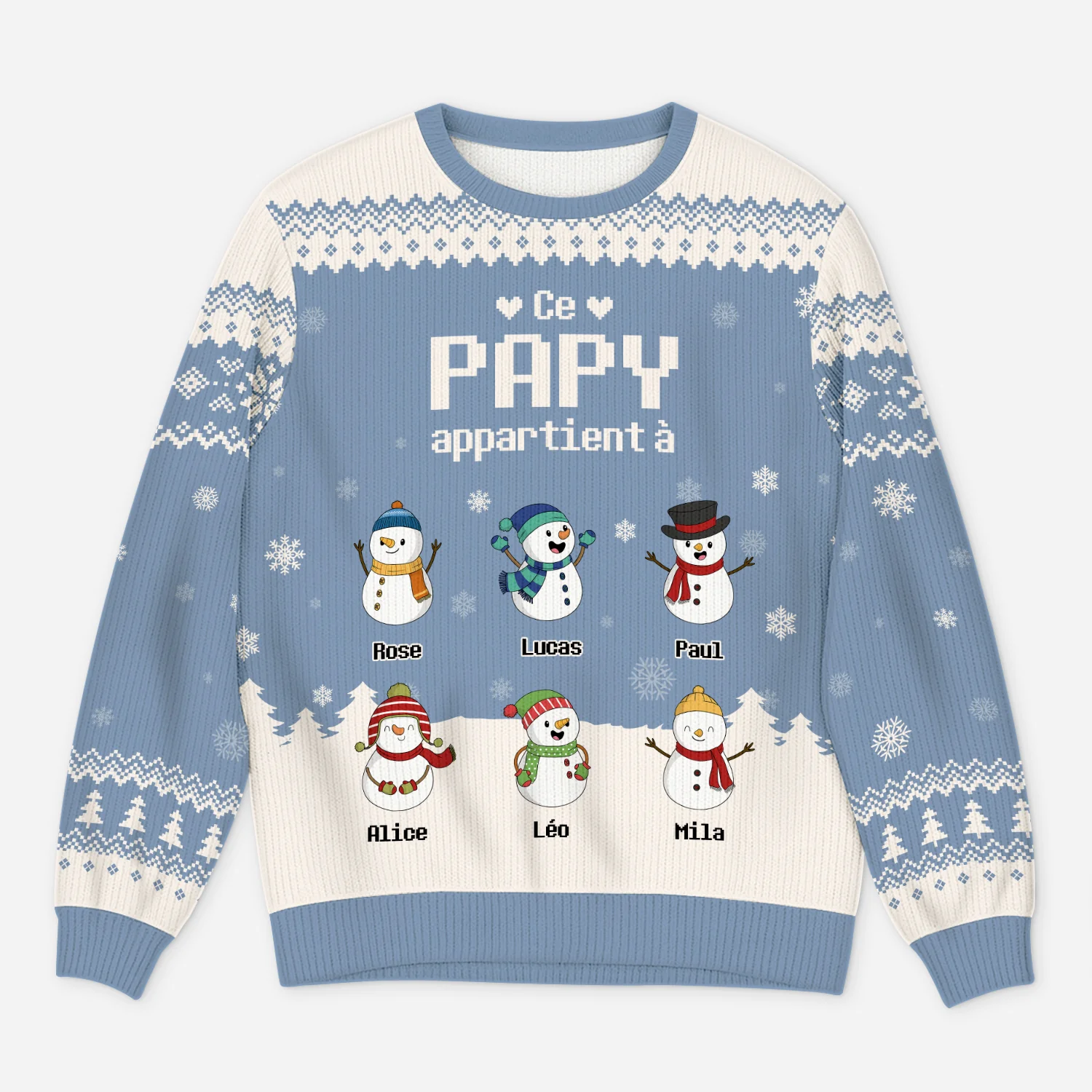 Pull Moche De Noël Personnalisé Bonhomme De Neige - Ce Papy Appartient À
