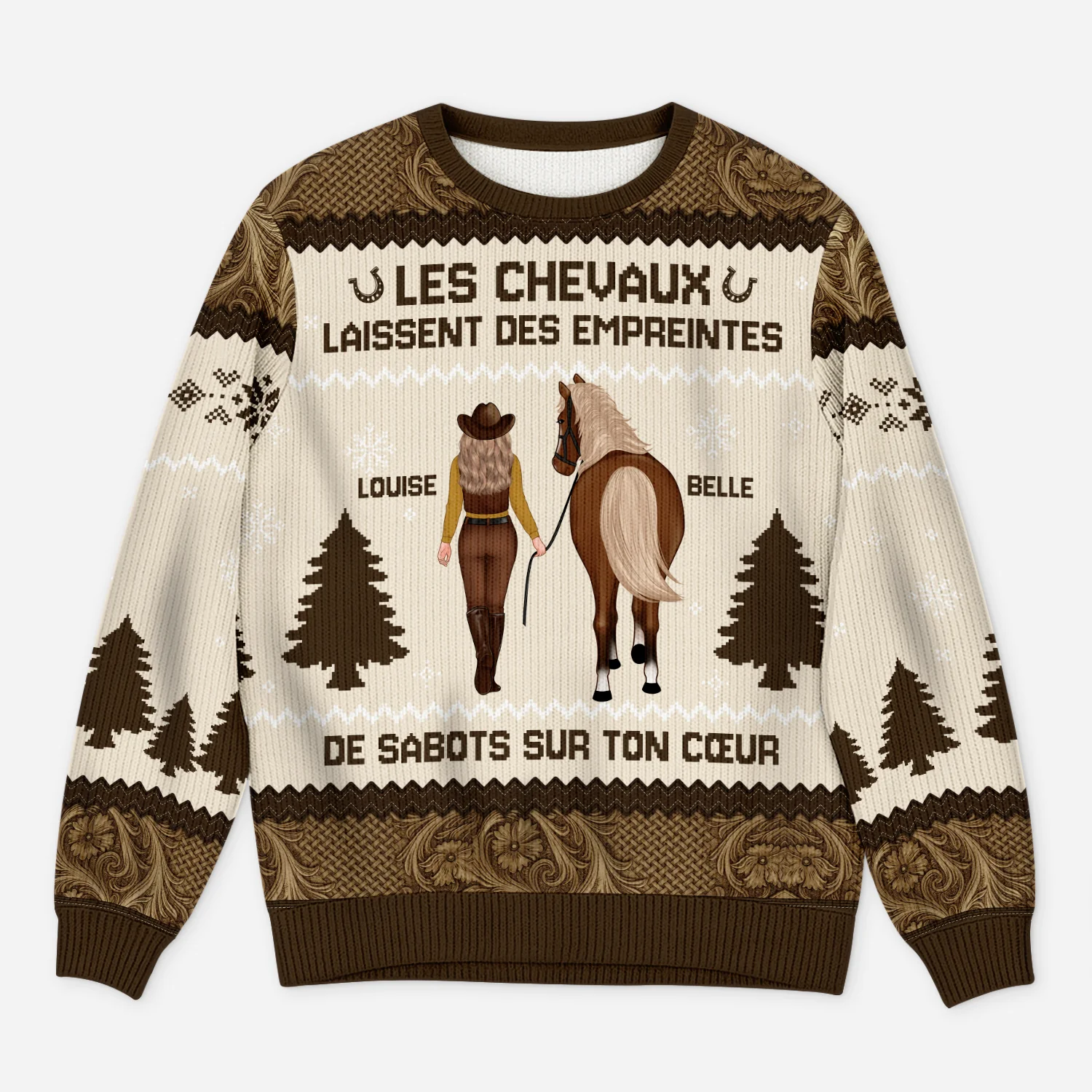 Pull Moche de Noël Personnalisé - Des Empreintes de Sabots