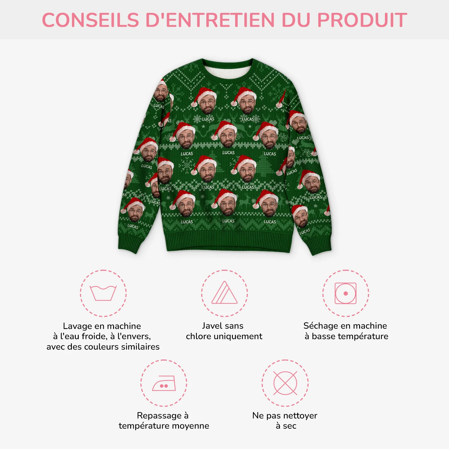 Pull Moche de Noël Personnalisé Drôle avec Photo - Image 4