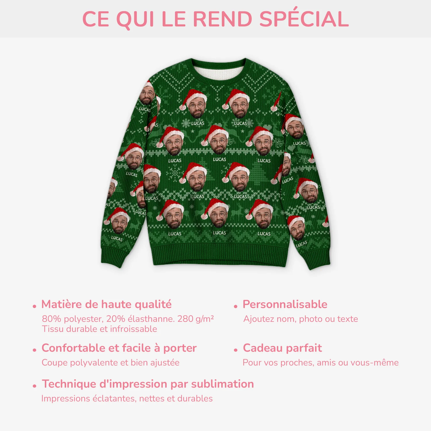 Pull Moche de Noël Personnalisé Drôle avec Photo - Image 5