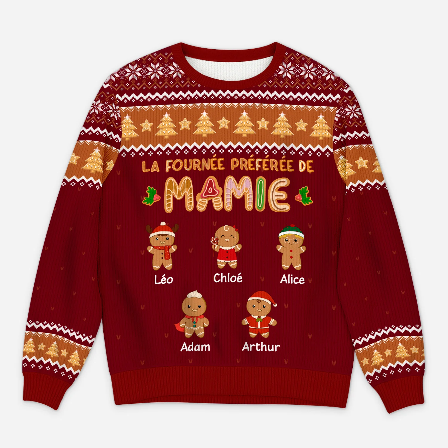 Pull Moche De Noël Personnalisé - La Fournée Préférée De Mamie