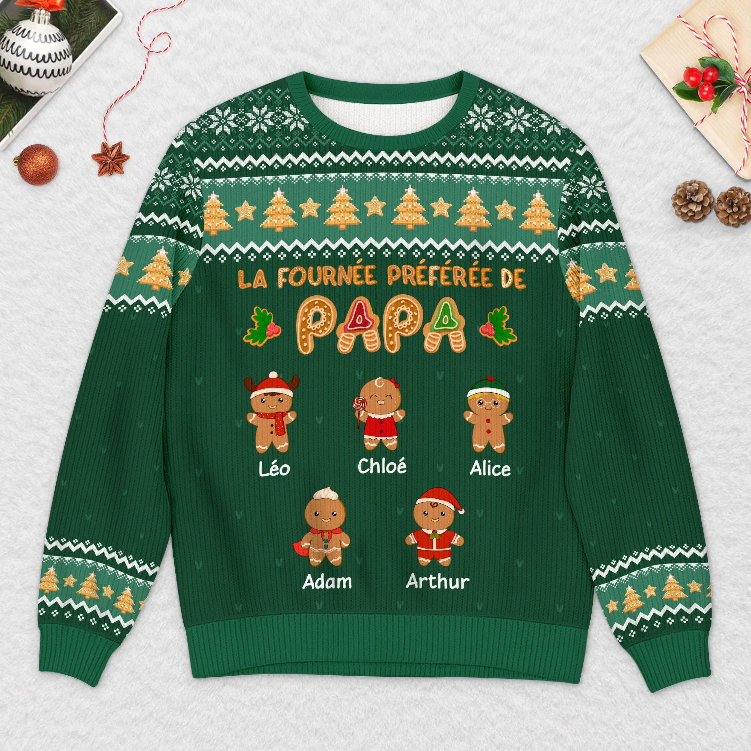 Pull Moche De Noël Personnalisé - La Fournée Préférée De Mamie - Image 2