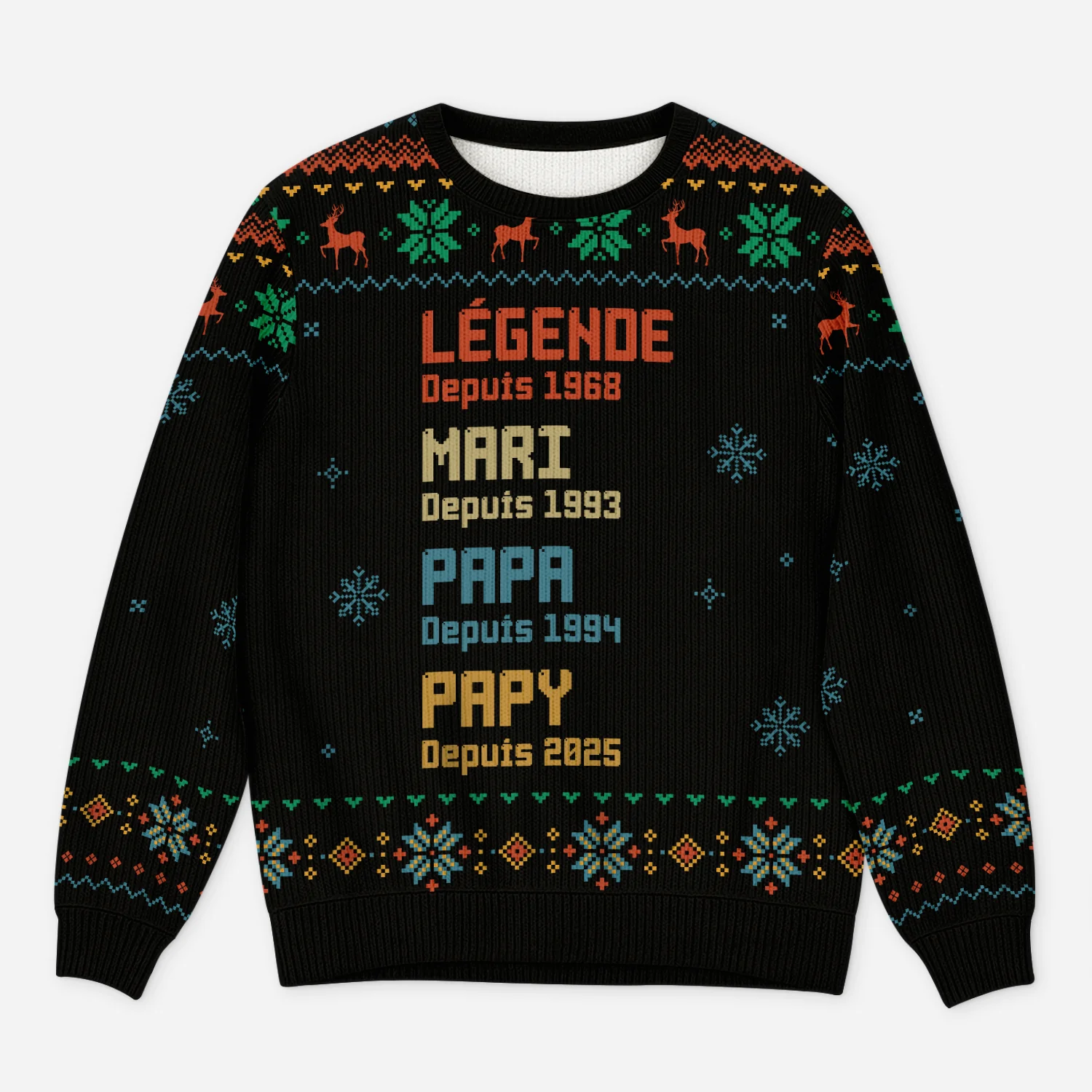 Pull Moche de Noël Personnalisé - Légende Papa Papy