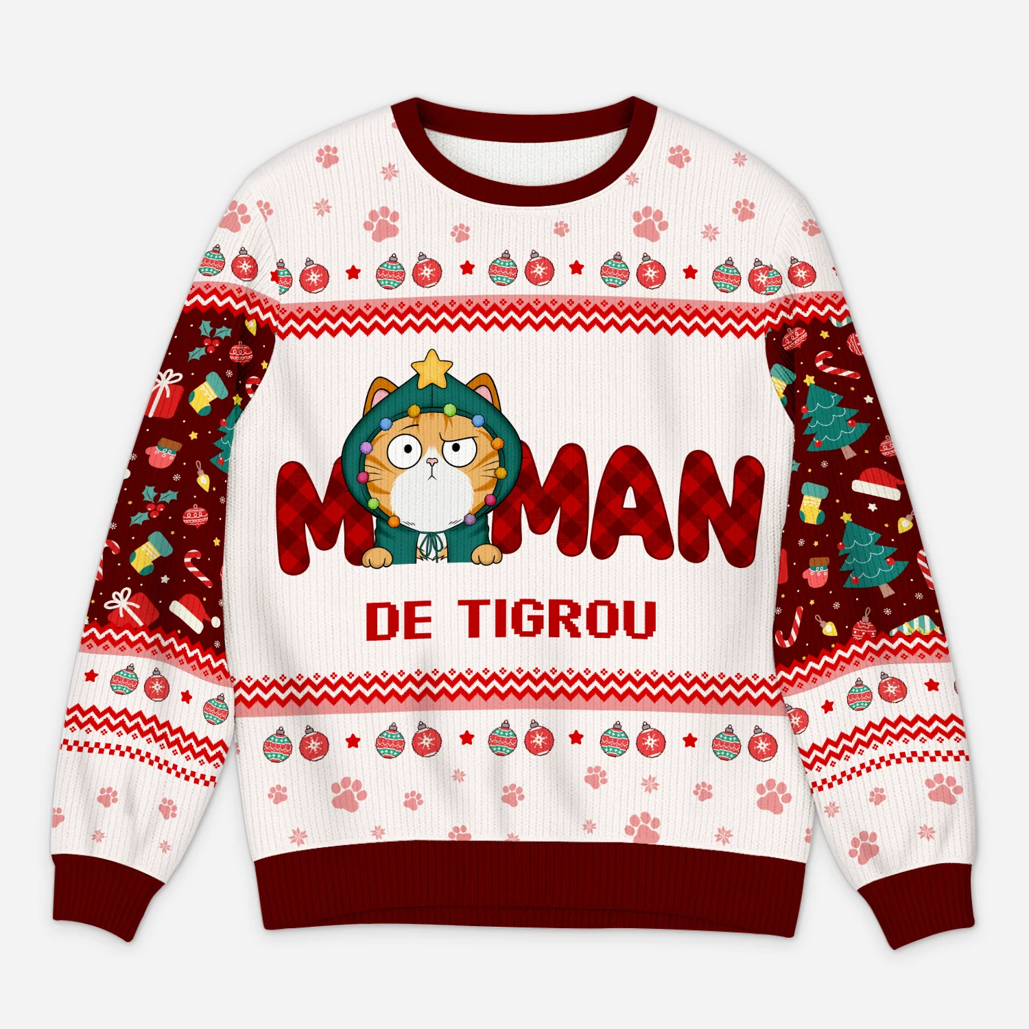Pull de Noël personnalisé – Maman de chat