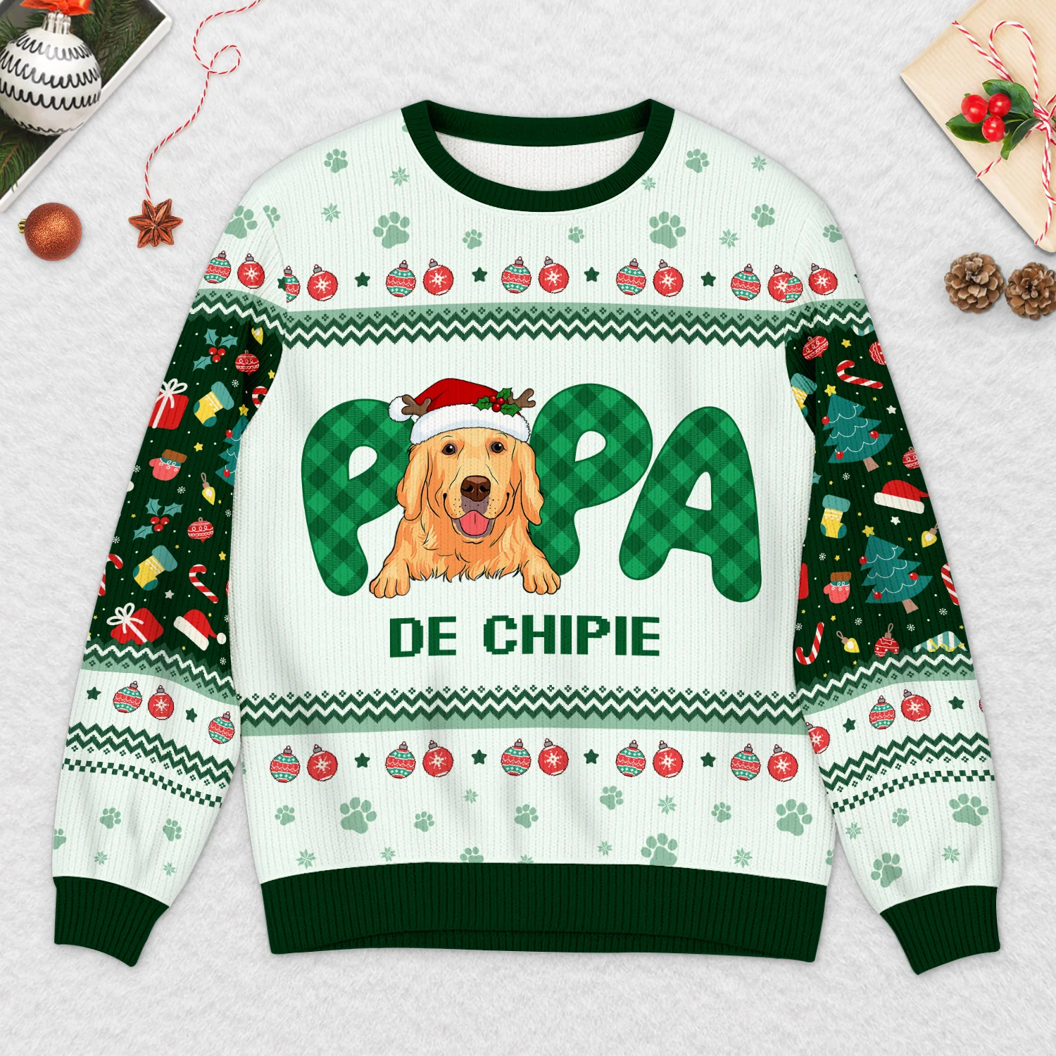Pull moche de Noël personnalisé – Maman de chien - Image 2
