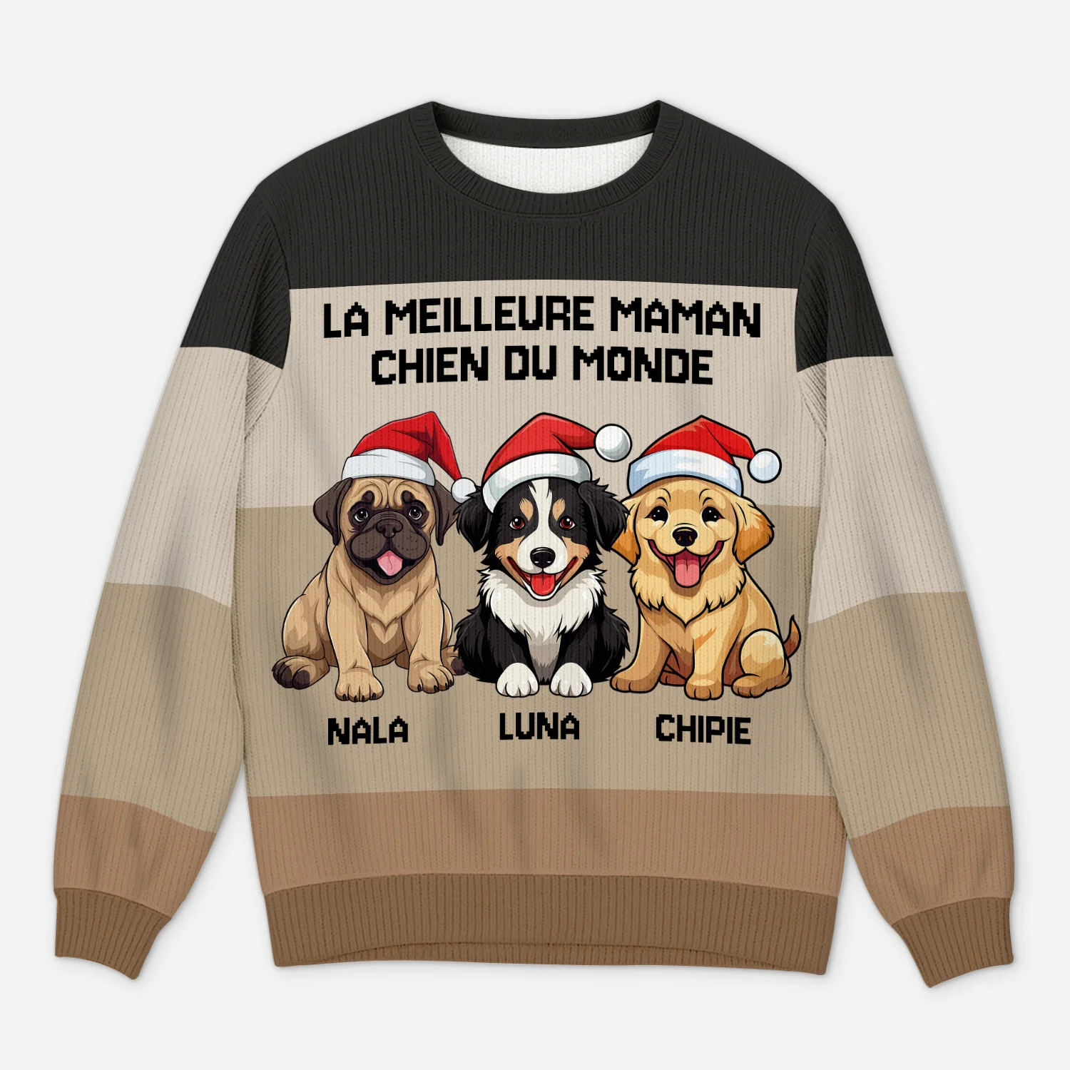 Pull Moche De Noël Personnalisé - Meilleure Maman Chien Du Monde