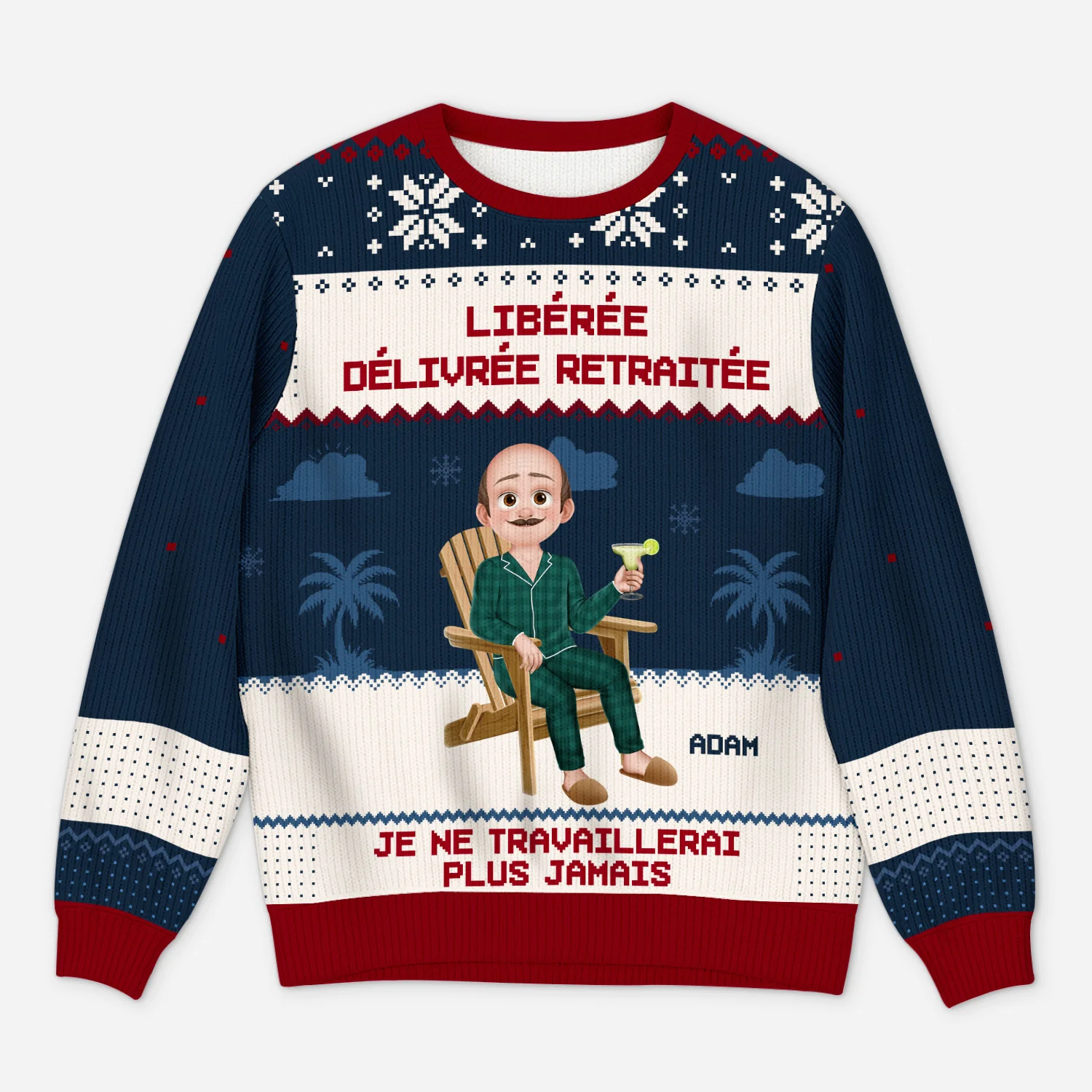 Pull Moche De Noël Personnalisé - Officiellement À La Retraite