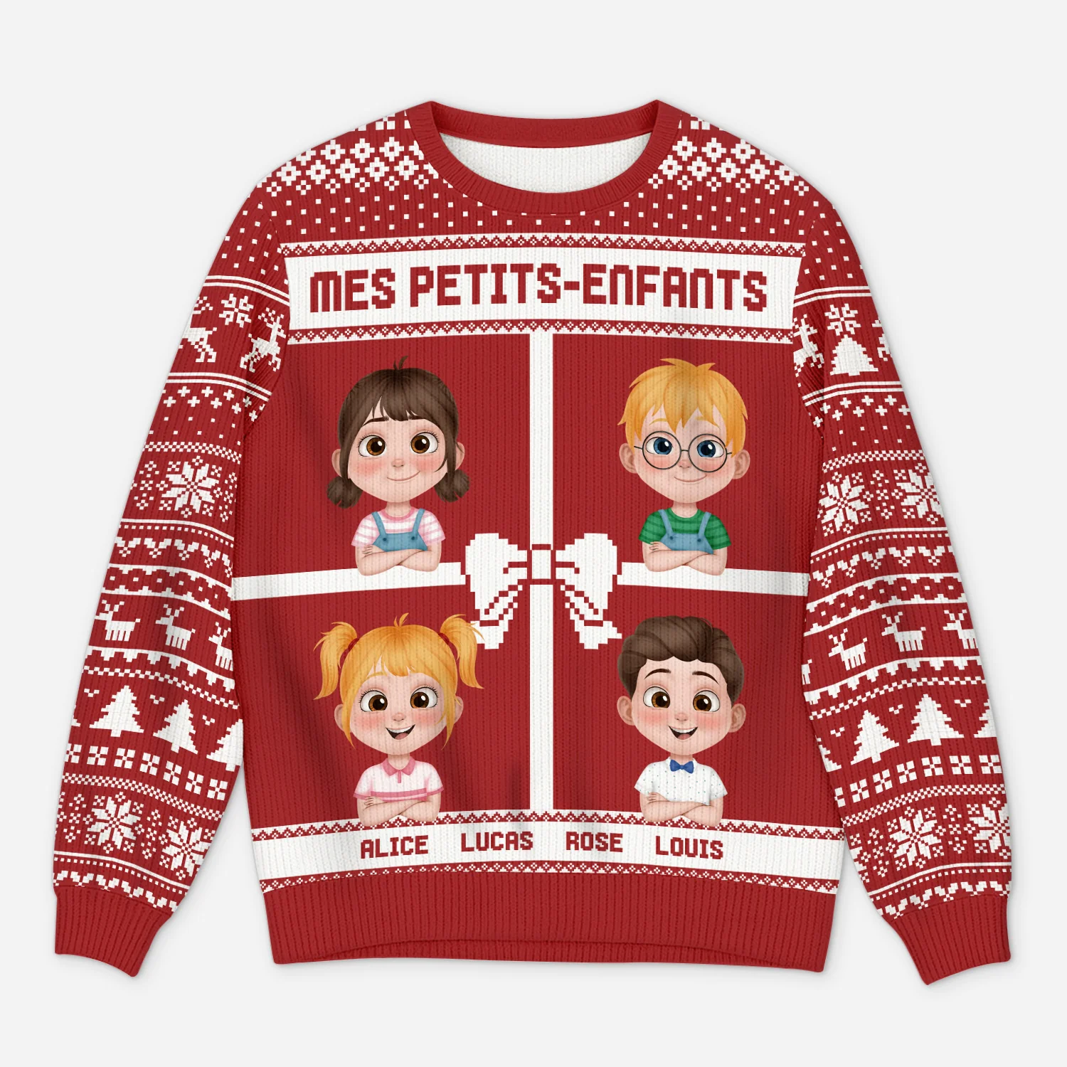 Pull Moche De Noël Personnalisé Pour Mamie Papy - Mes Petits-enfants