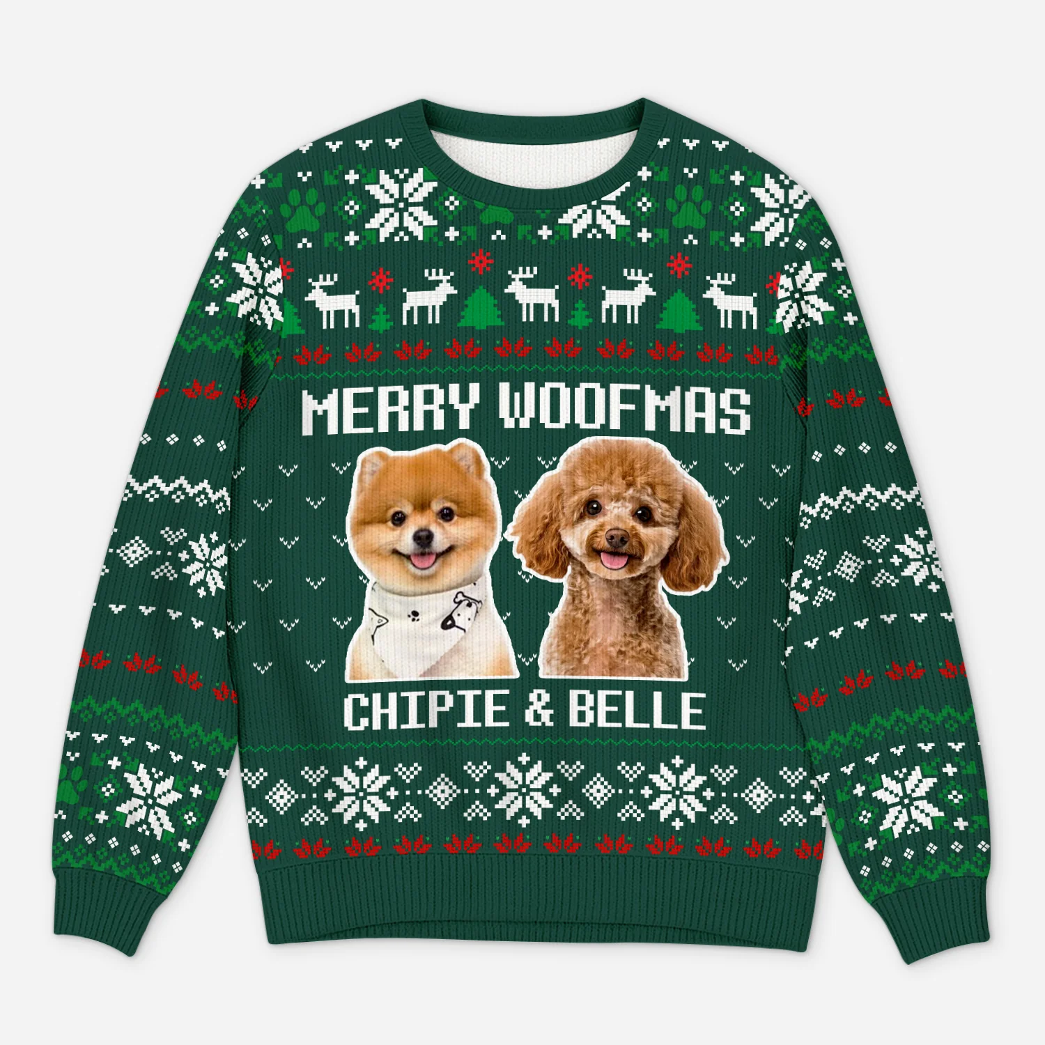 Pull Moche Personnalisé Avec Photo - Joyeux Noël Aux Chats Chiens