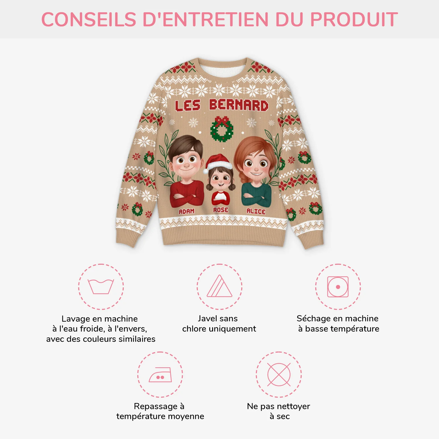 Pull Moche Personnalisé - Pull Moche de Noel Famille - Image 4
