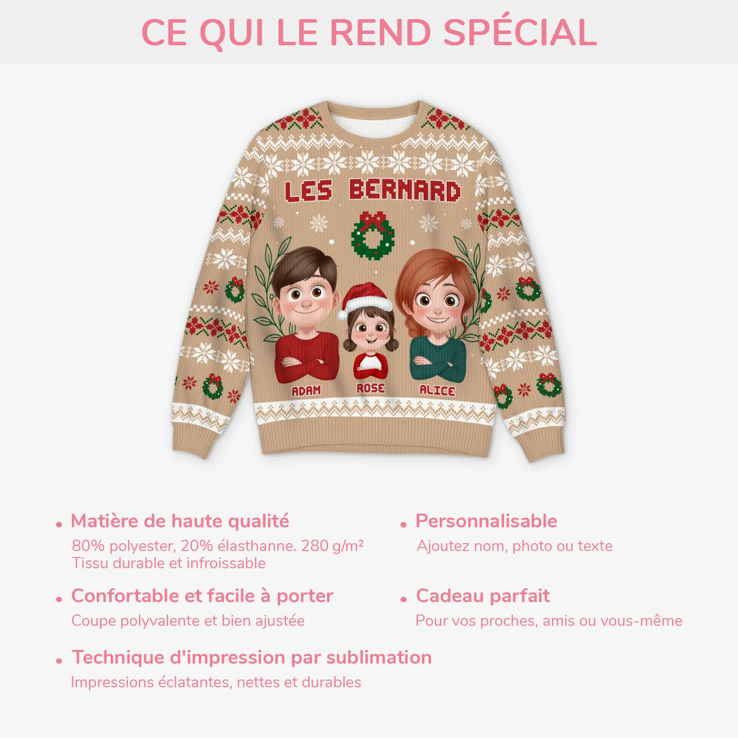 Pull Moche Personnalisé - Pull Moche de Noel Famille - Image 5