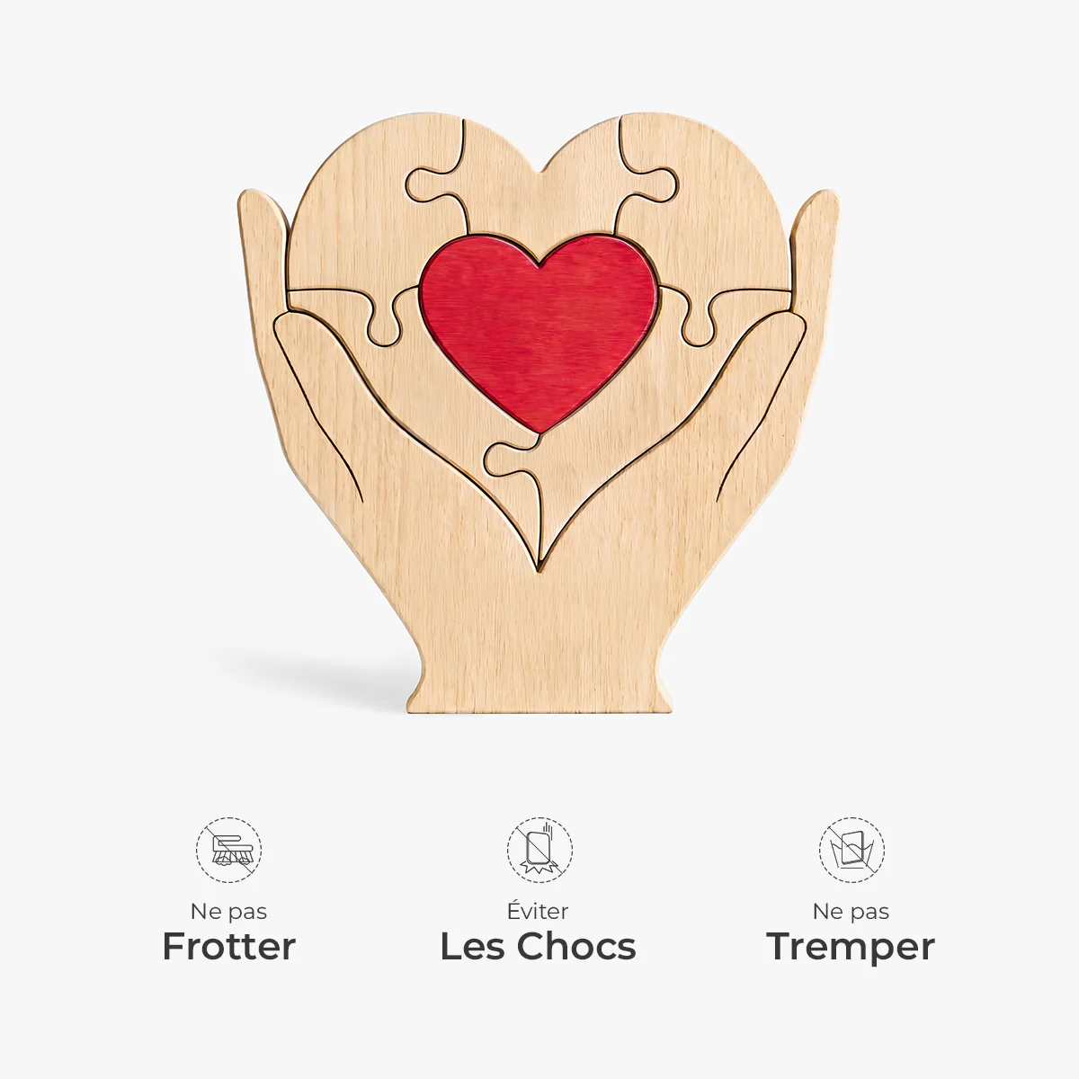 Puzzle Famille Bois Personnalisé - Maman Papa Avec Bruit Et Amour - Image 5