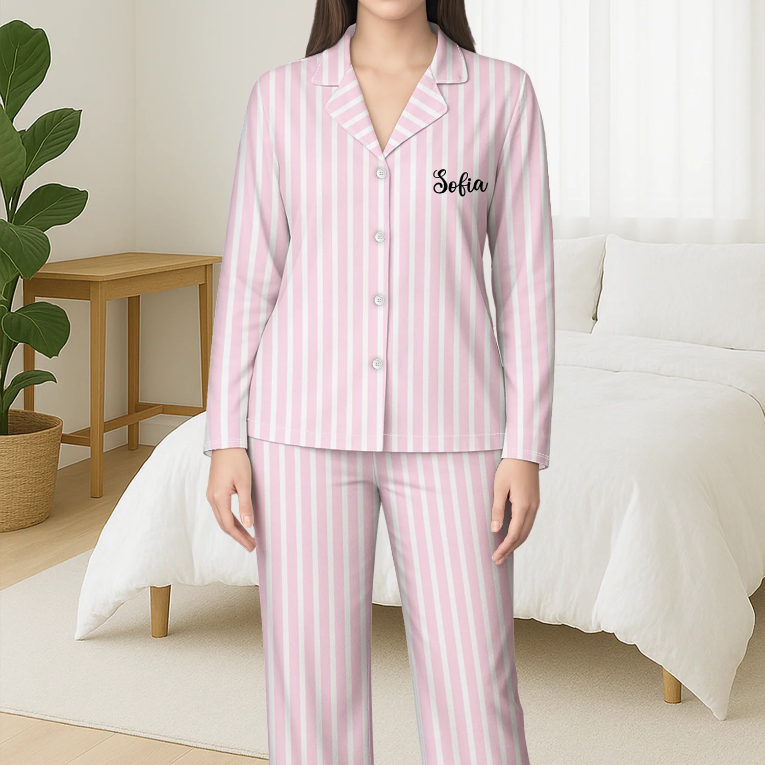 Pyjama Adulte Personnalisé Avec Prénom - Cadeau Pour Femme Et Homme - Image 3
