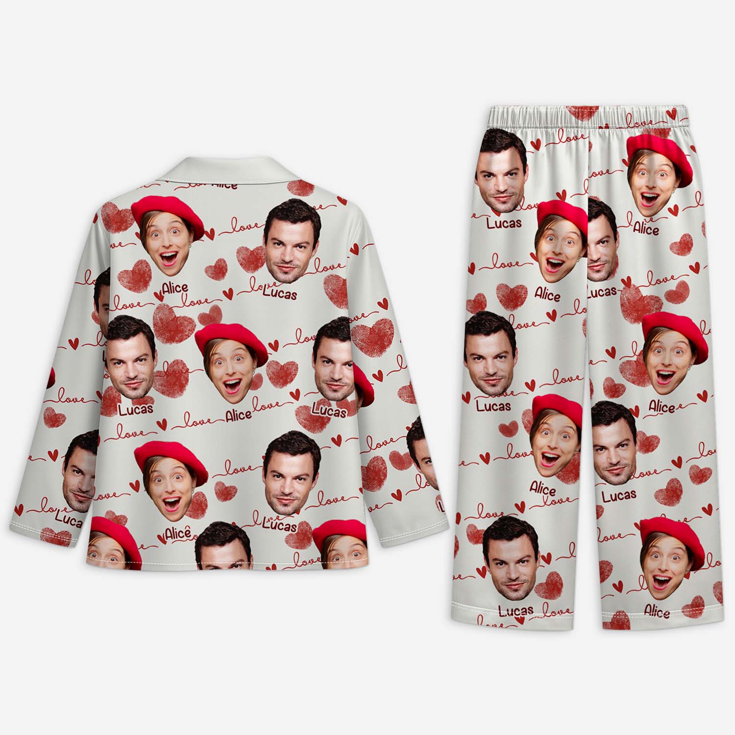 Pyjama Personnalisé Couple Avec Photo - Ensemble - Image 2