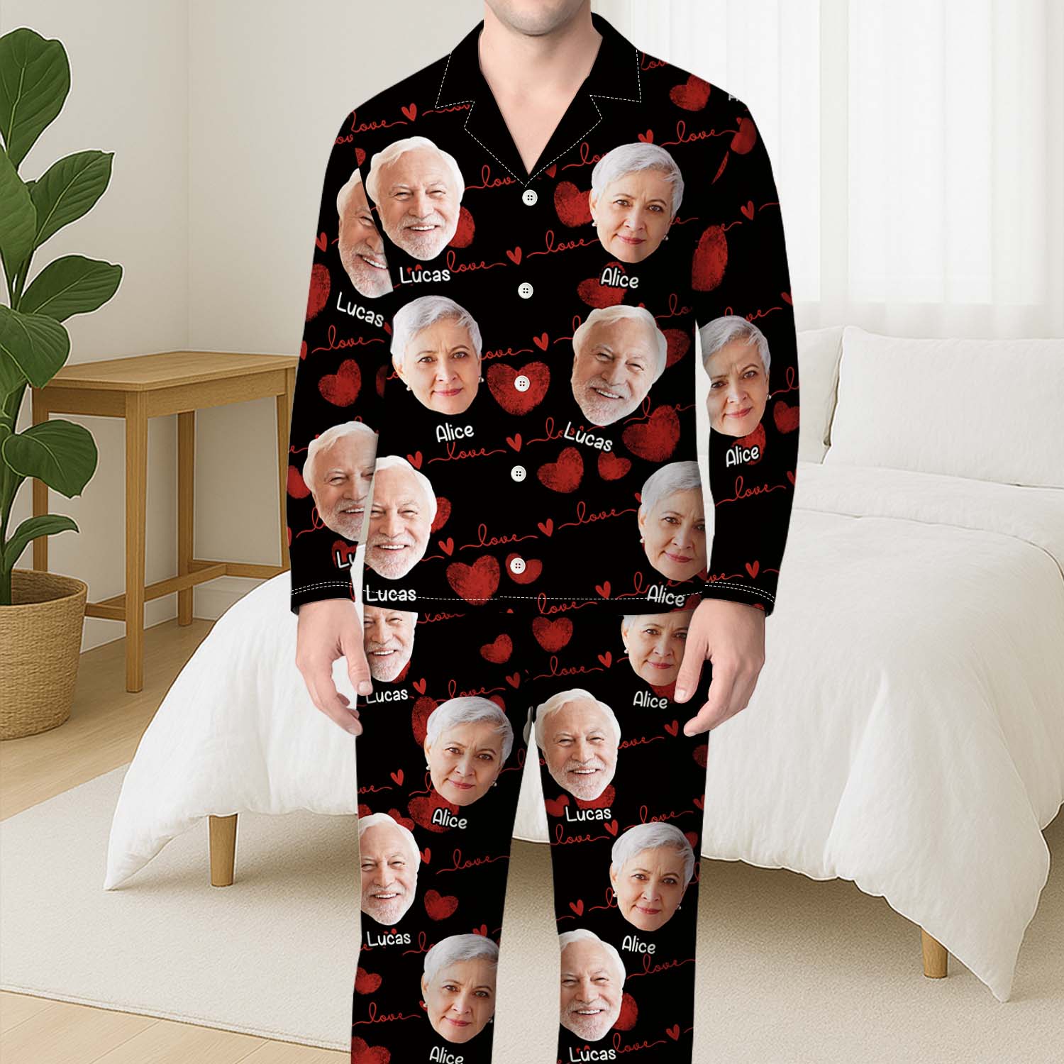 Pyjama Personnalisé Couple Avec Photo - Ensemble - Image 3