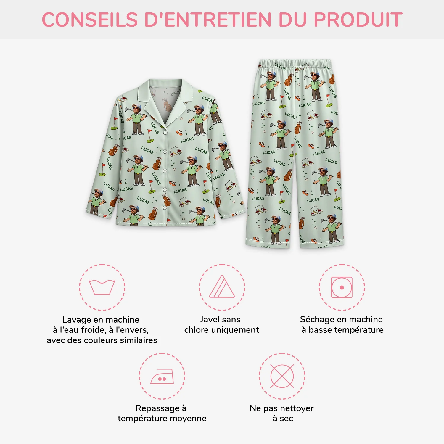 Pyjama Personnalisé Photo - Le Golfeur - Image 4