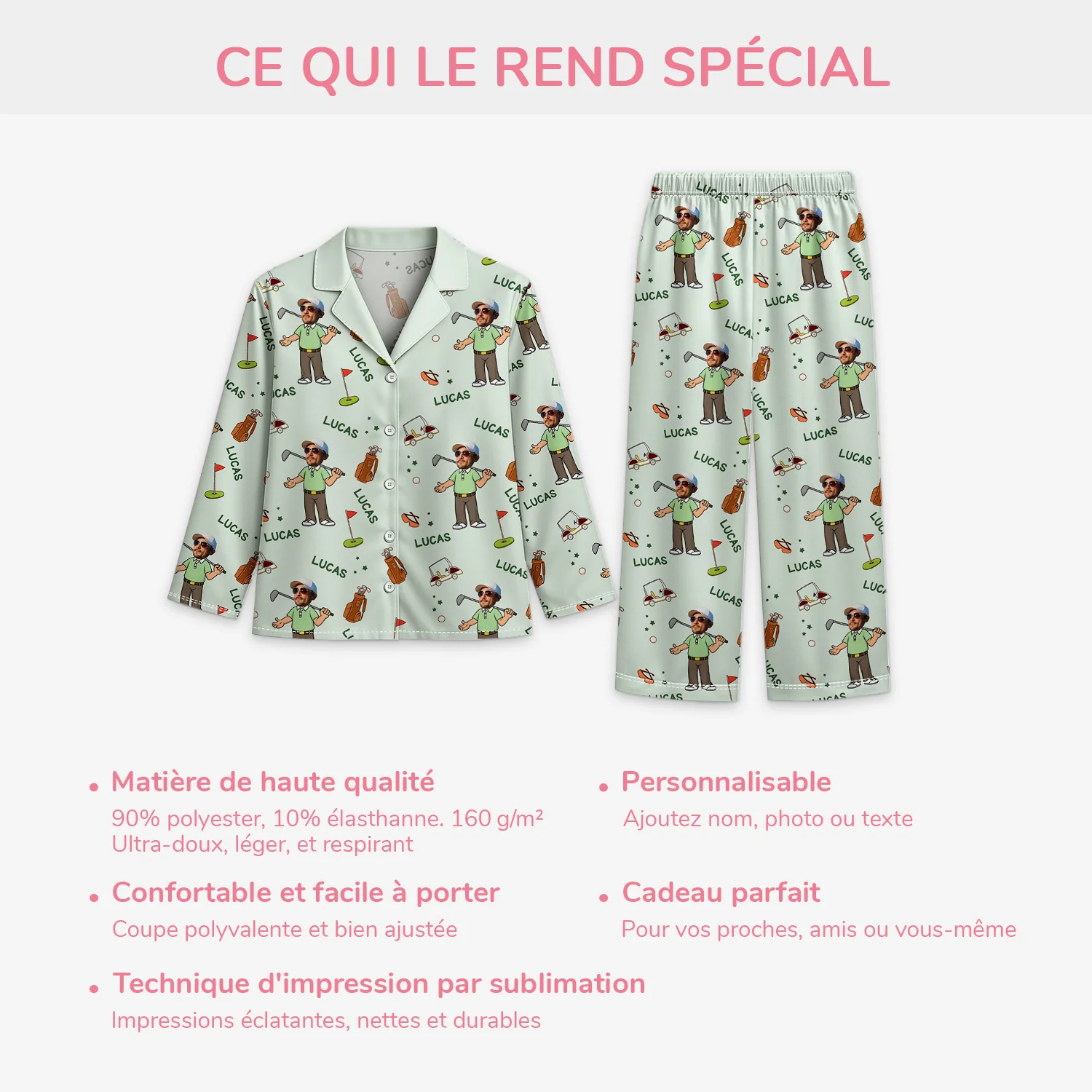 Pyjama Personnalisé Photo - Le Golfeur - Image 5