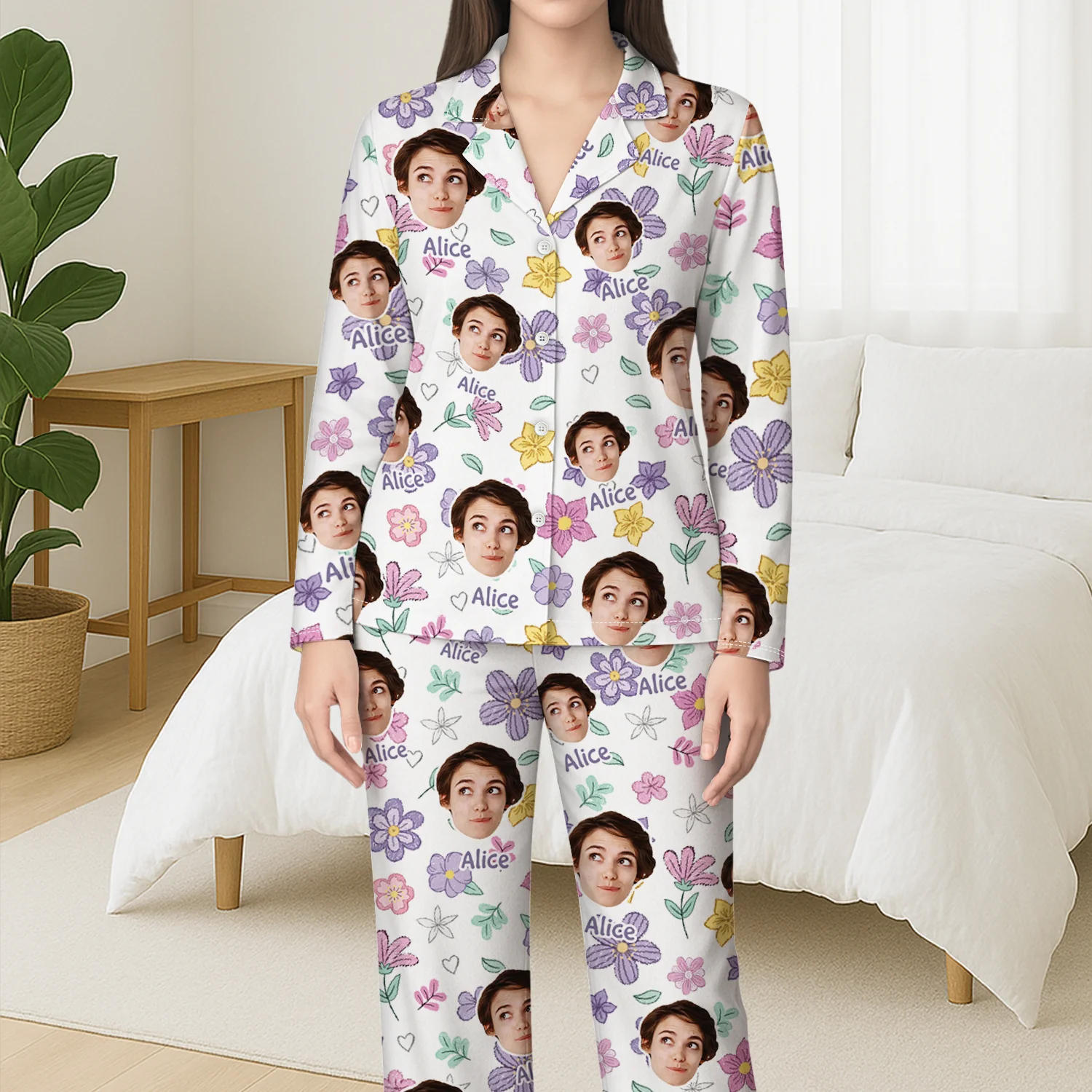 Pyjama Fleuri Personnalisé - Ma Belle - Image 3