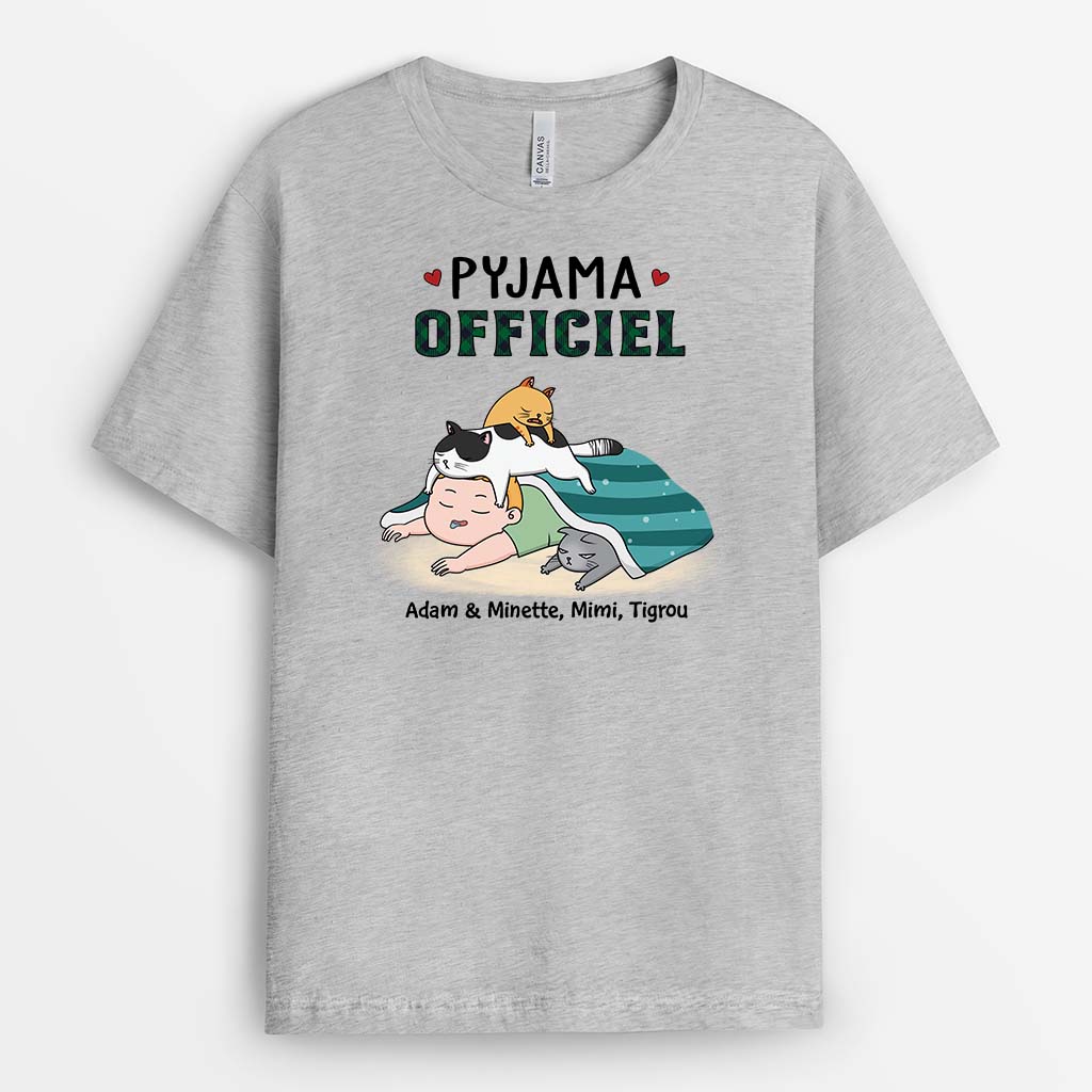 T Shirt Personnalisé Chat - Pyjama Officiel Avec Cœur - Image 2