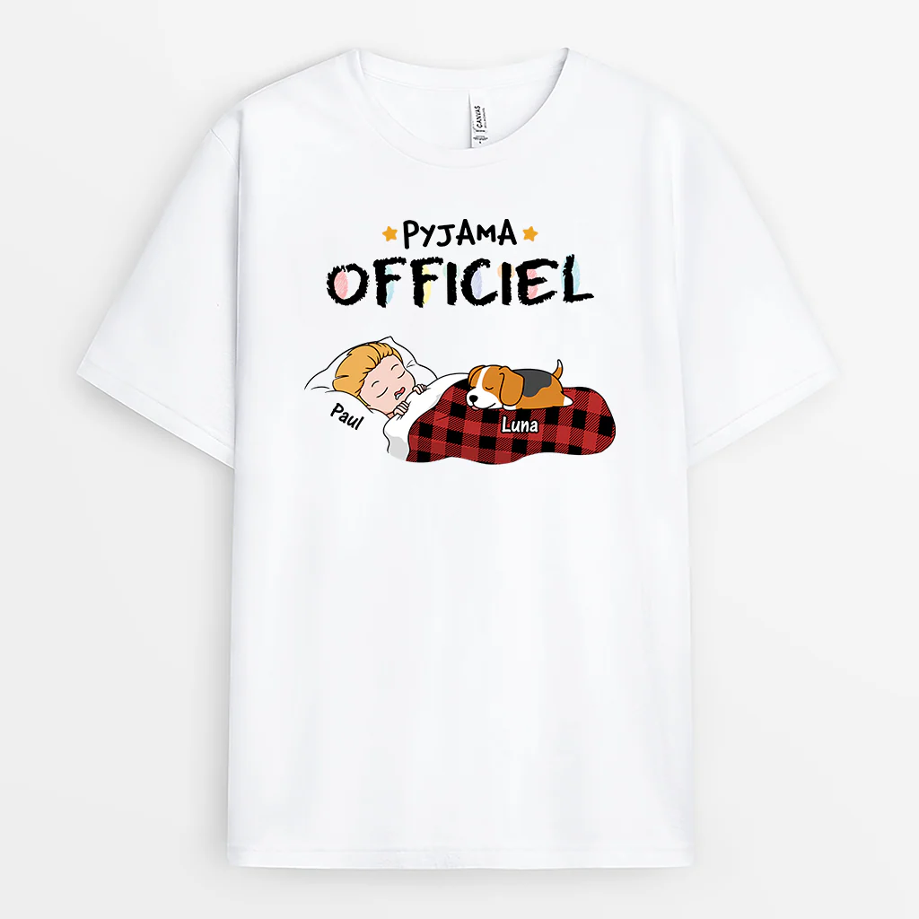 T Shirt Personnalisé Chien | Pyjama Officiel Avec Chiens Malicieux