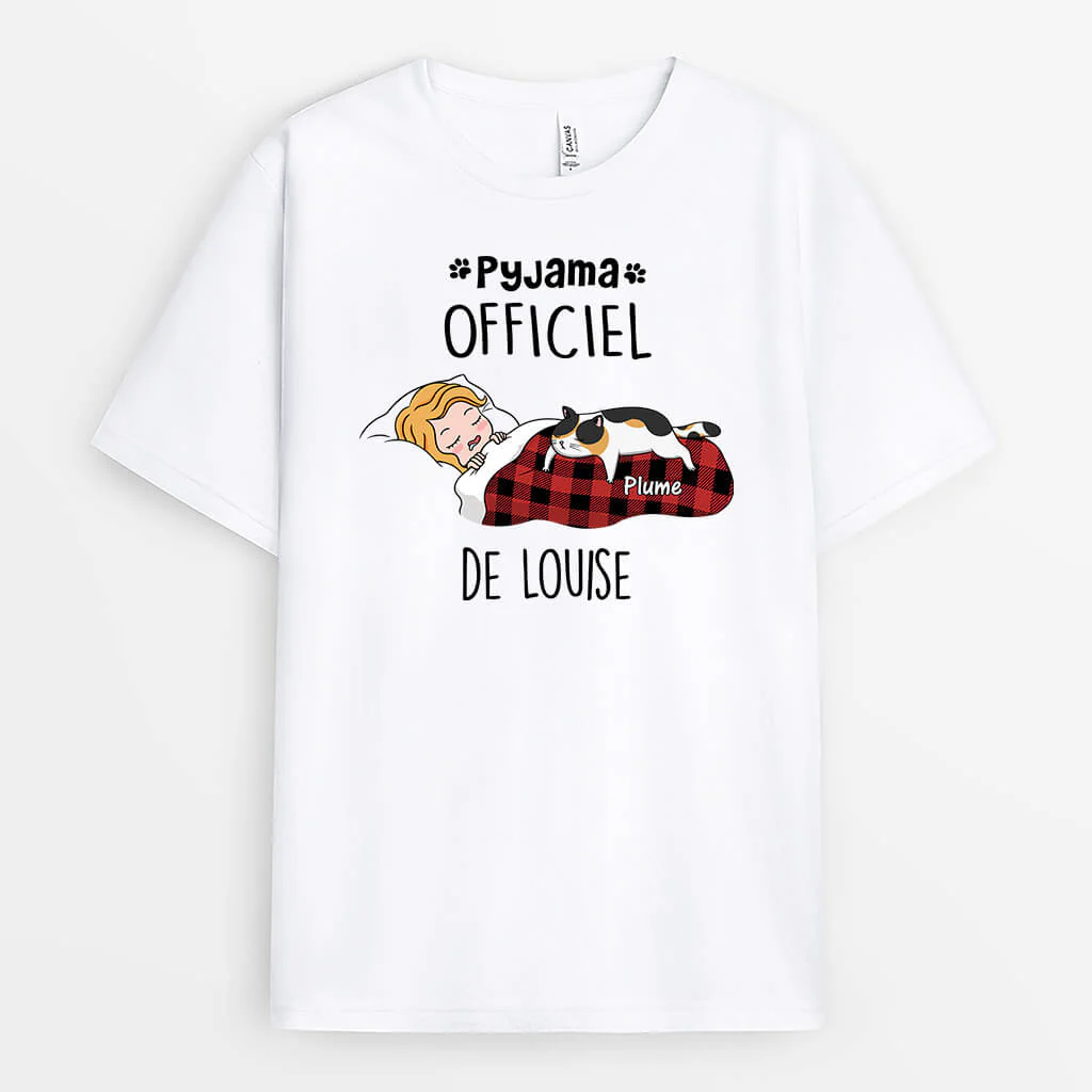 Tee Shirt Personnalisé Avec Chat Paresseux | Pyjama Officiel De Version Femme