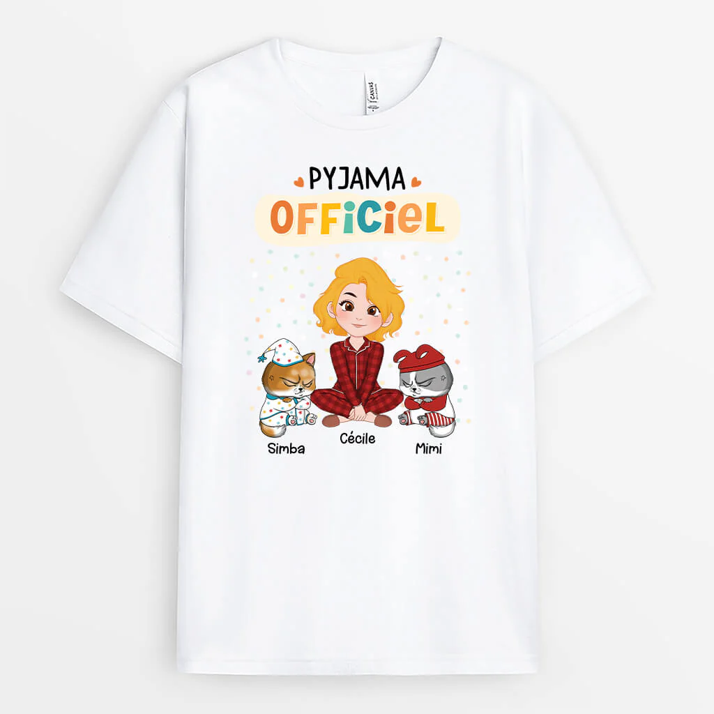T Shirt Personnalisé Chat - Pyjama Officiel Version Chats En Colère