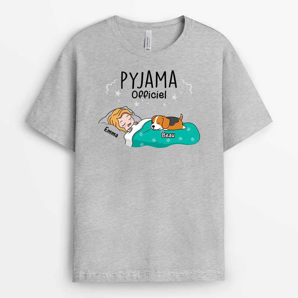 T Shirt Personnalisé Pour Chien | Pyjama Officiel Version Chiens Paresseux - Image 2
