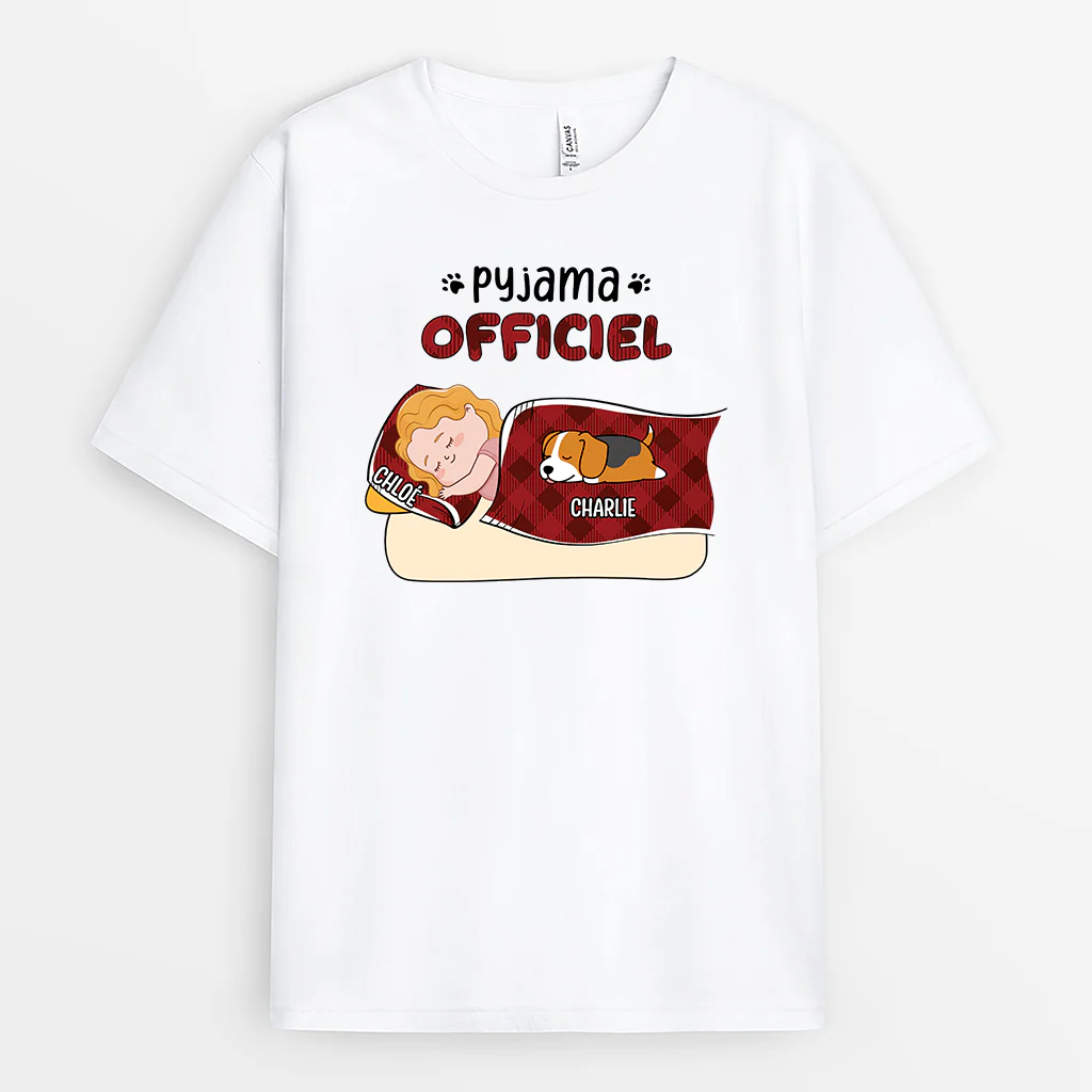 T Shirt Pour Chien Personnalisé | Pyjama Officiel Version Homme Avec Chien