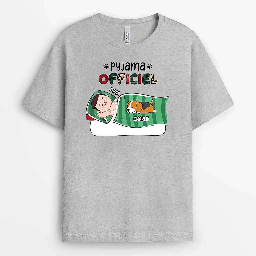 T Shirt Pour Chien Personnalisé | Pyjama Officiel Version Homme Avec Chien - Image 2
