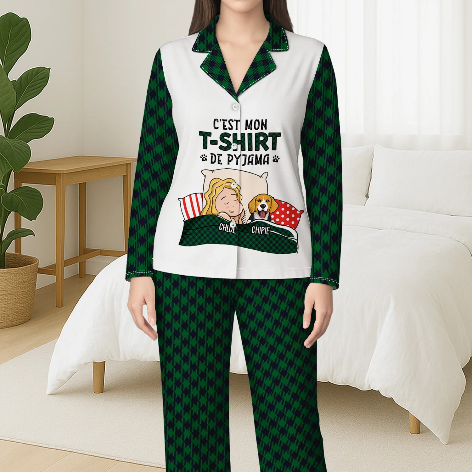 Pyjama Personnalisé Avec Chien - C'est Mon T-shirt De Pyjama - Image 3