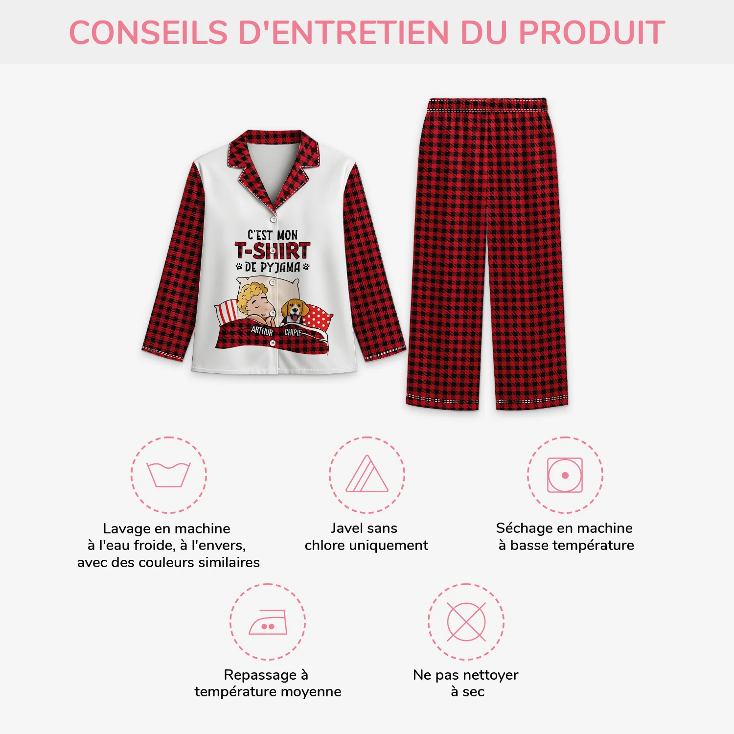 Pyjama Personnalisé Avec Chien - C'est Mon T-shirt De Pyjama - Image 4