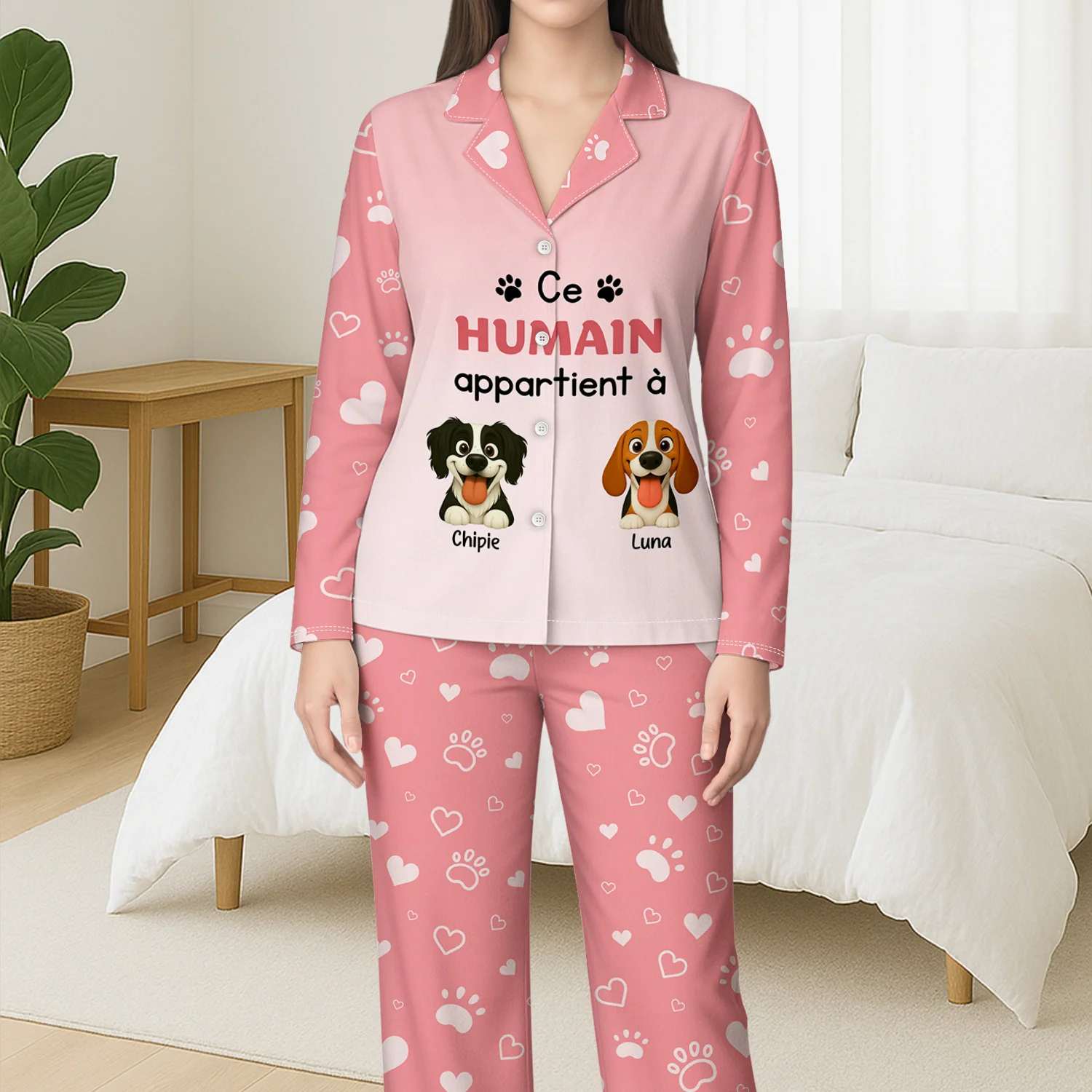 Pyjama Personnalisé Chien - Cet Humain Appartient À - Image 3