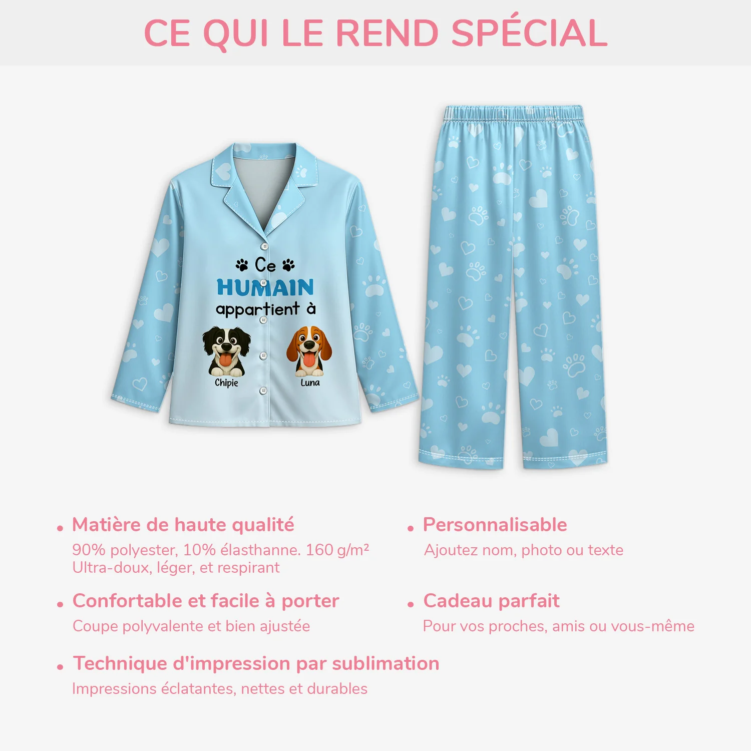 Pyjama Personnalisé Chien - Cet Humain Appartient À - Image 5
