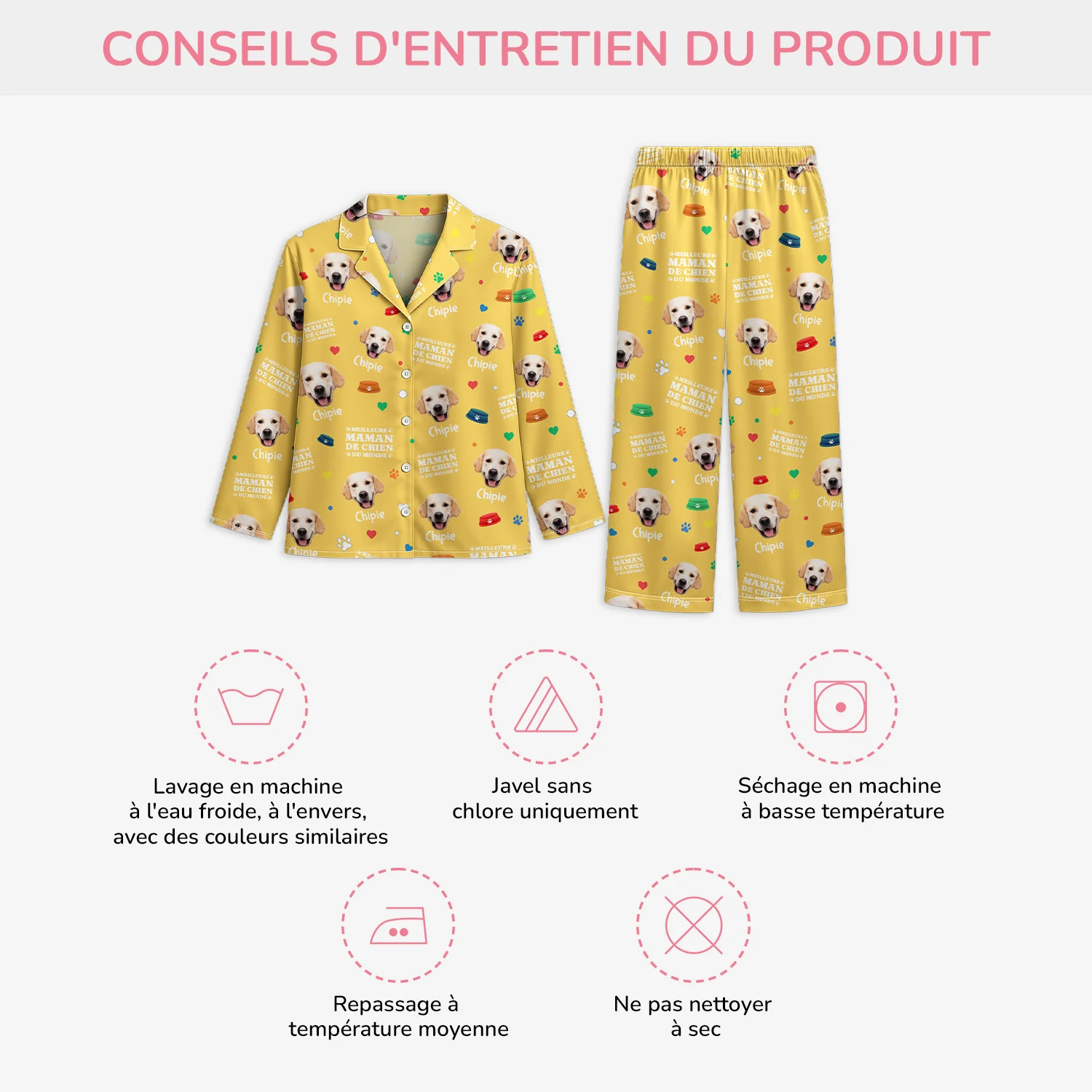 Pyjama Personnalisé Photo - Meilleure Maman/Papa Chien Du Monde - Image 4